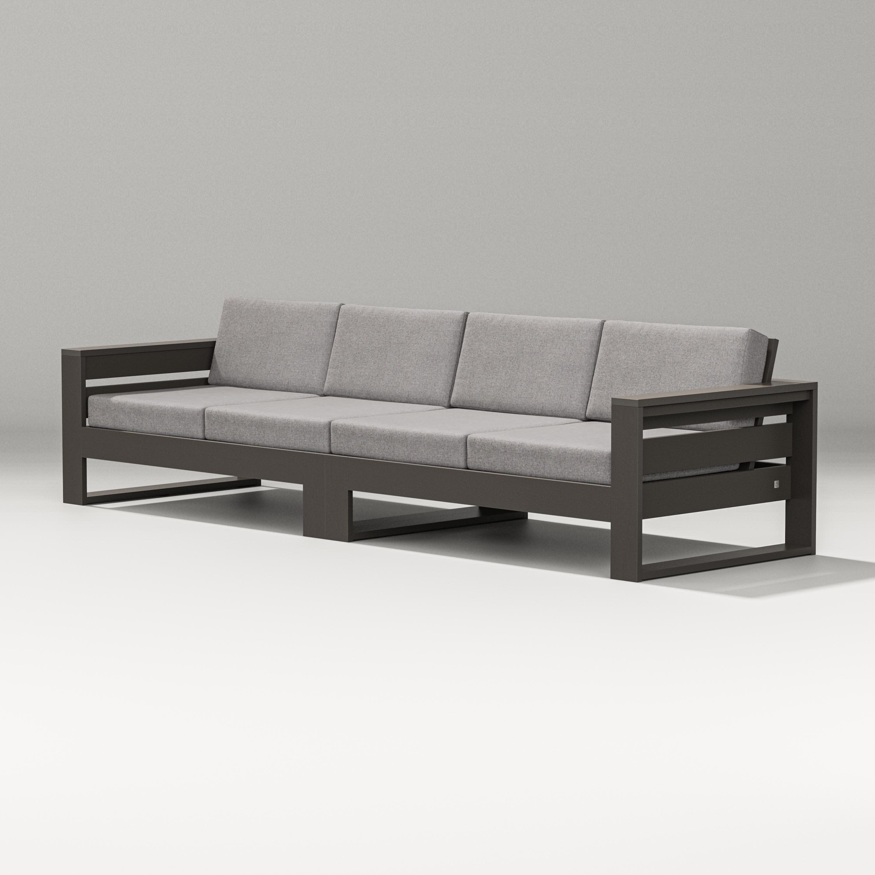 Latitude Straight Sectional in Vintage Coffee / Grey Mist