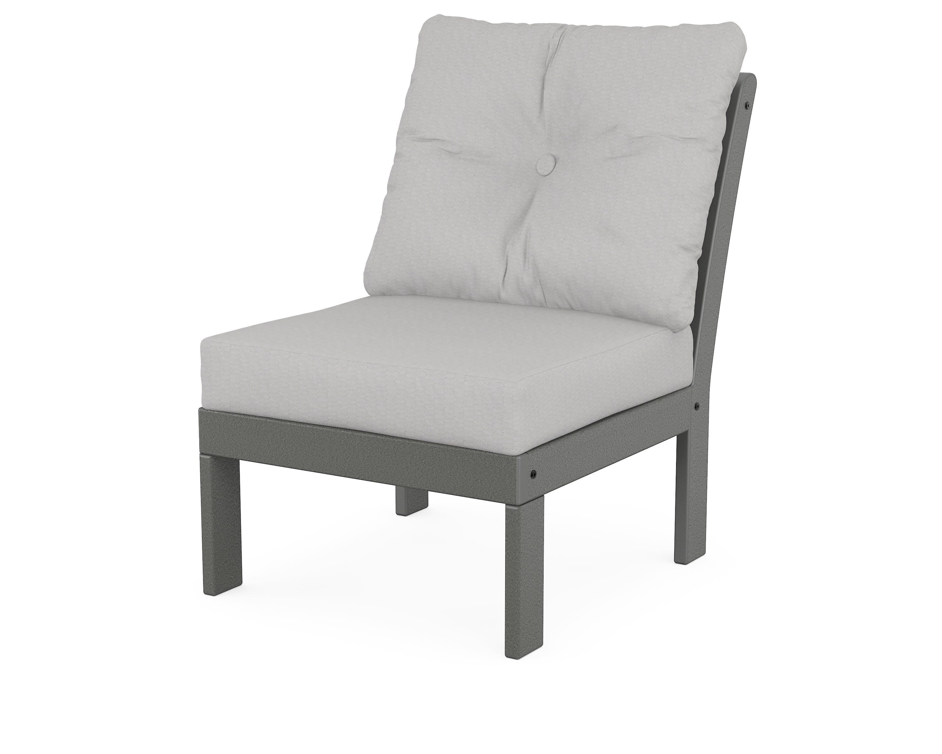 Vineyard Modular Armless Chair in Slate Grey / Diamond in the Rough