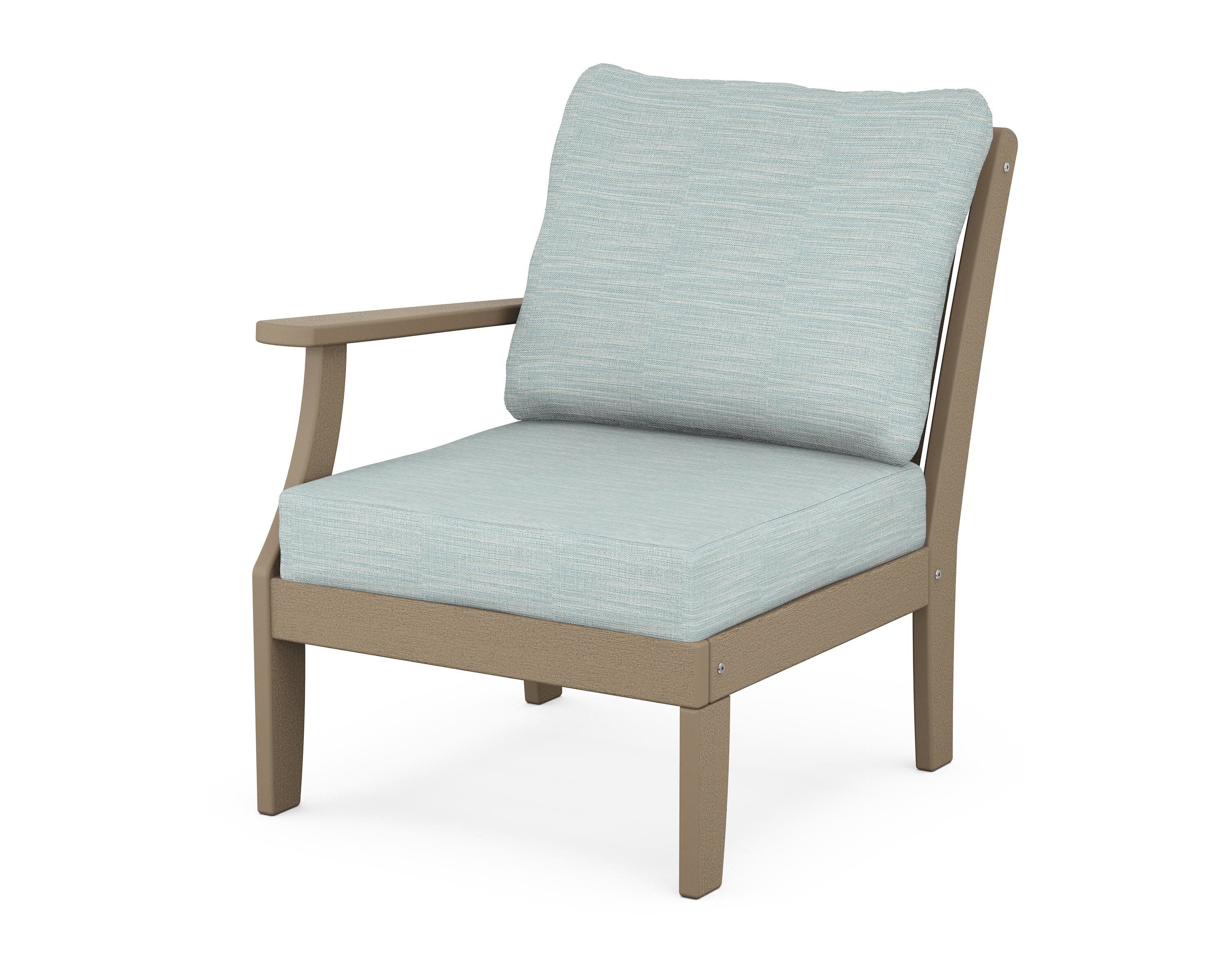 Braxton Modular Left Arm Chair in Vintage Sahara / Soothe Mist