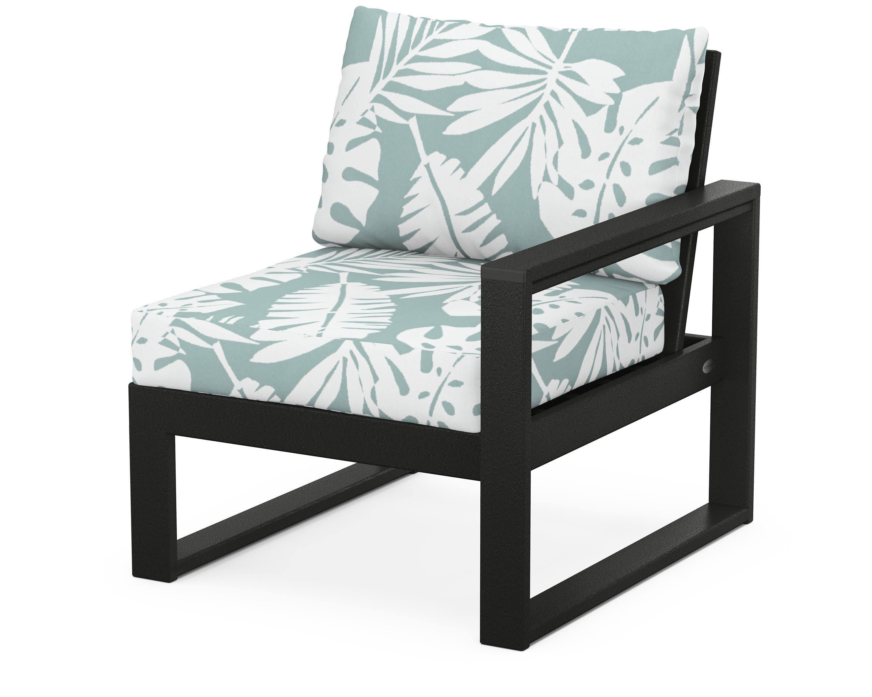 EDGE Modular Right Arm Chair in Black / Leaf Glacier Spa