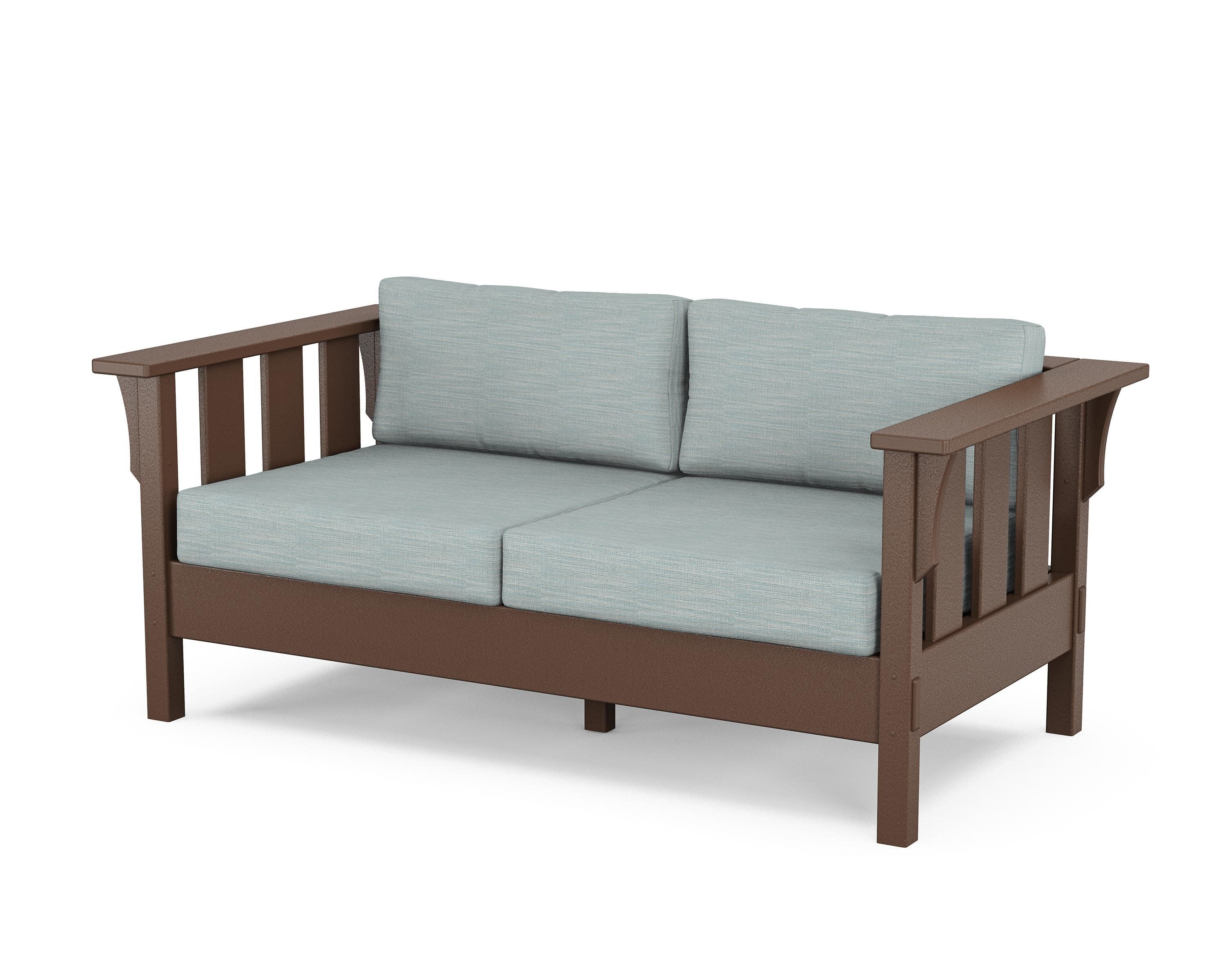 Acadia Deep Seating Loveseat in Mahogany / Soothe Mist