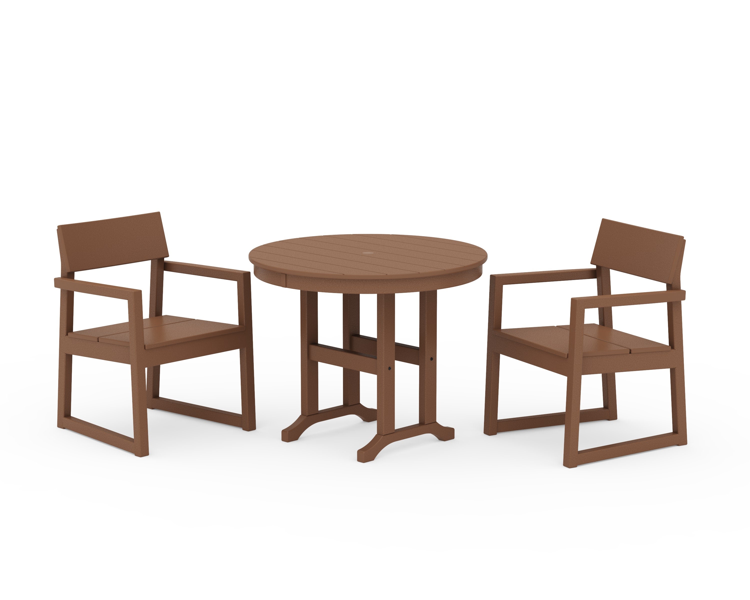 EDGE 3-Piece Round Dining Set in Teak