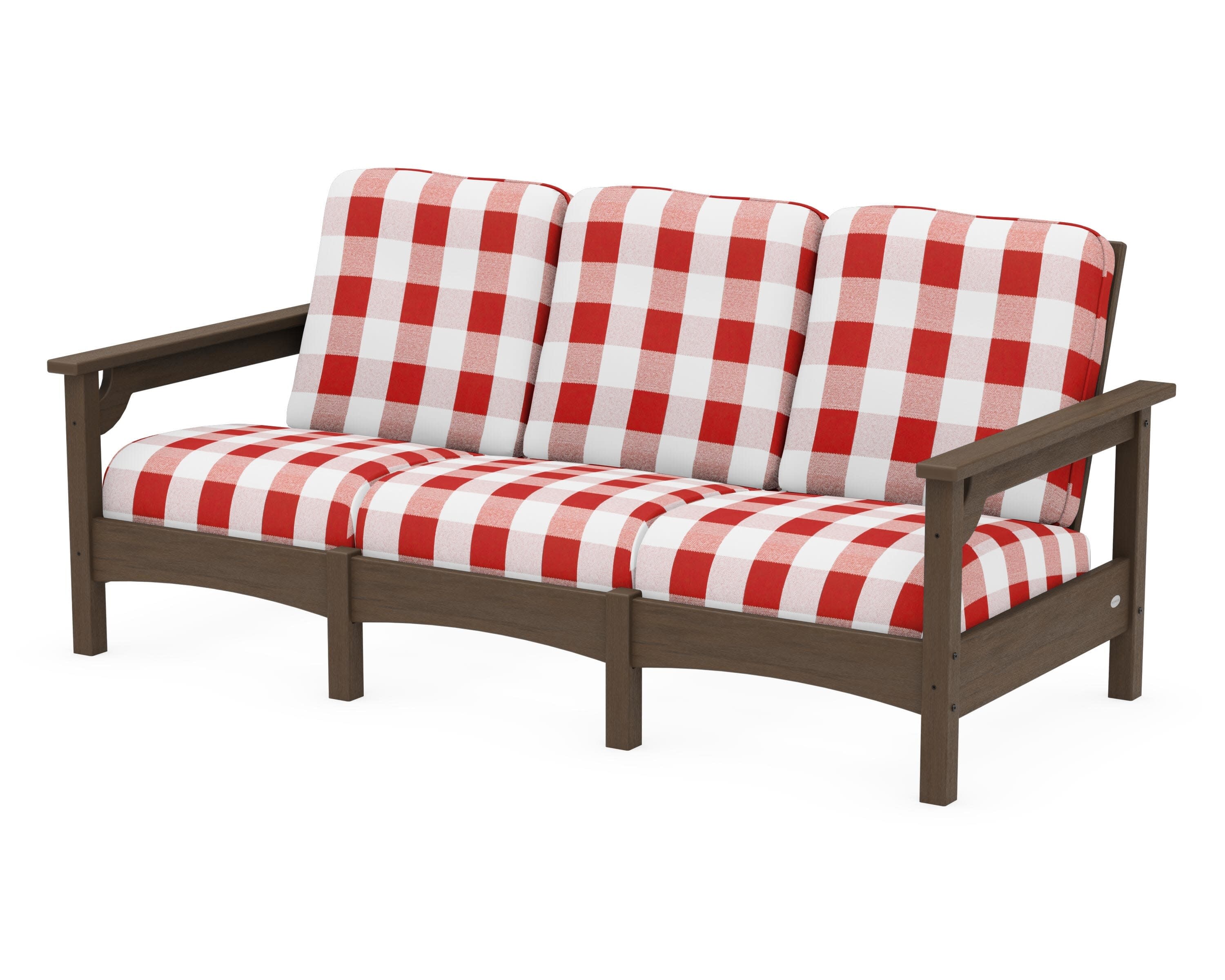 Club Sofa in Kona / Buffalo Plaid Crimson