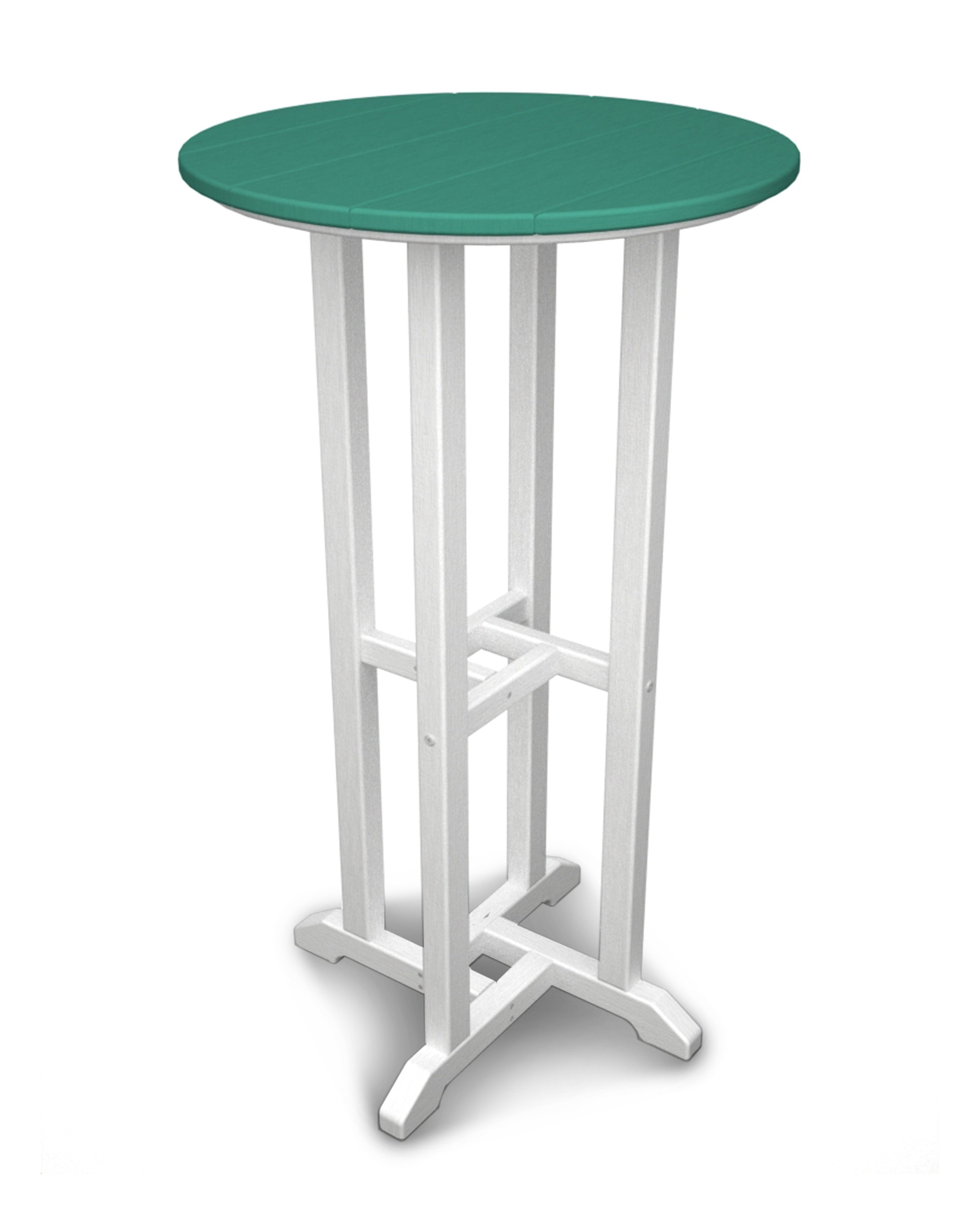 Contempo 24" Round Bar Table in White / Aruba