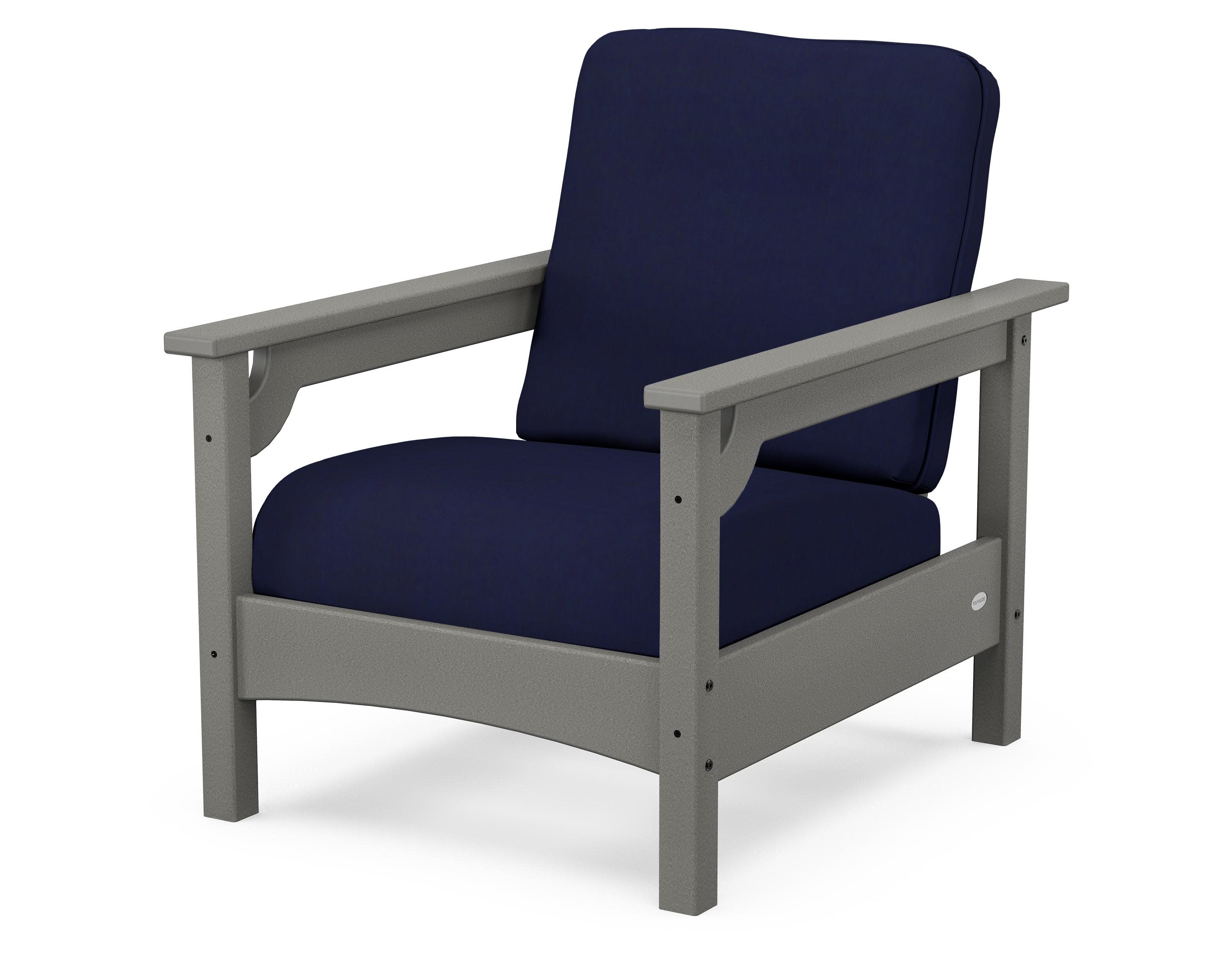 Club Chair in Slate Grey / Navy