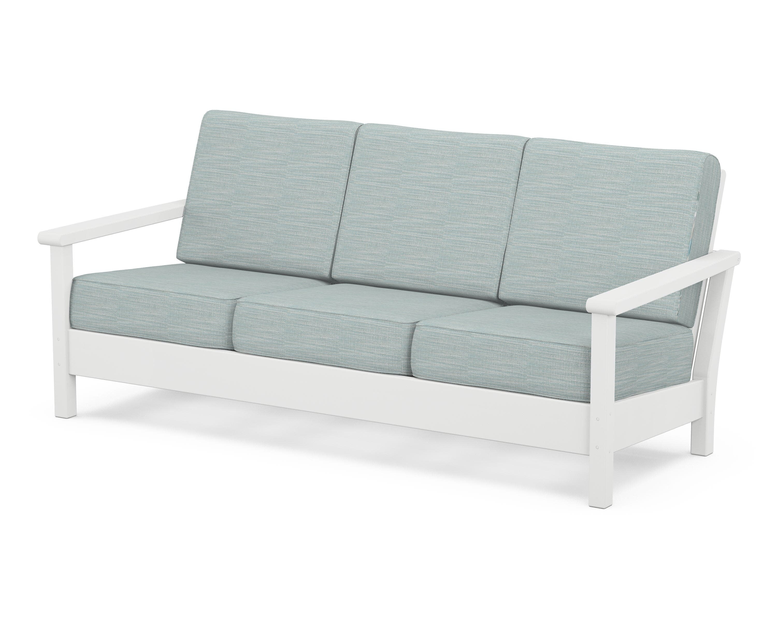Harbour Deep Seating Sofa in White / Soothe Mist