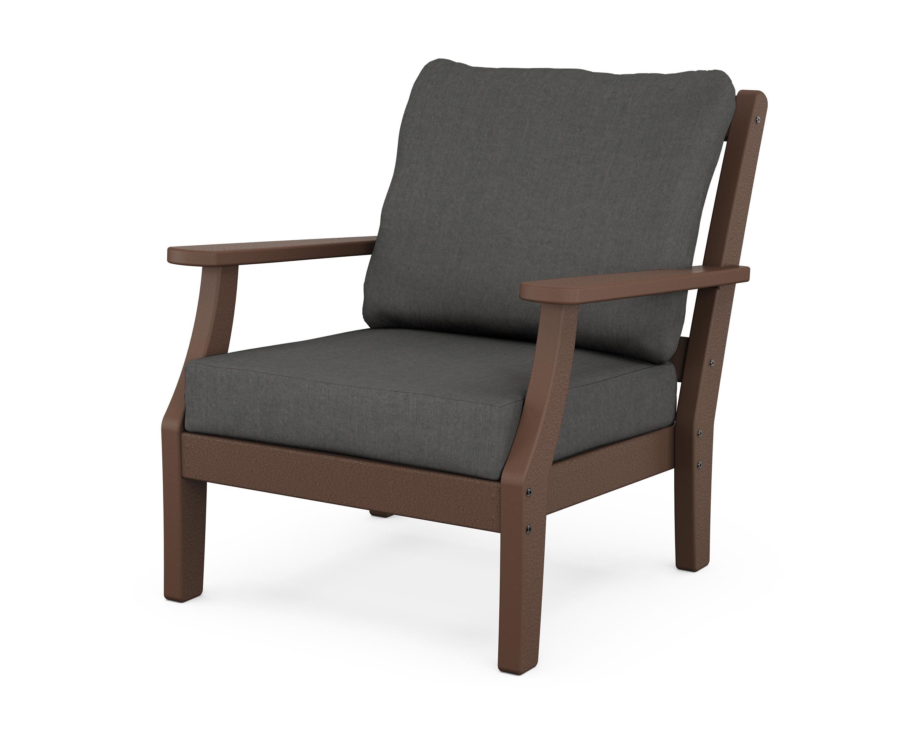 Chinoiserie Deep Seating Chair in Mahogany / Spectrum Carbon