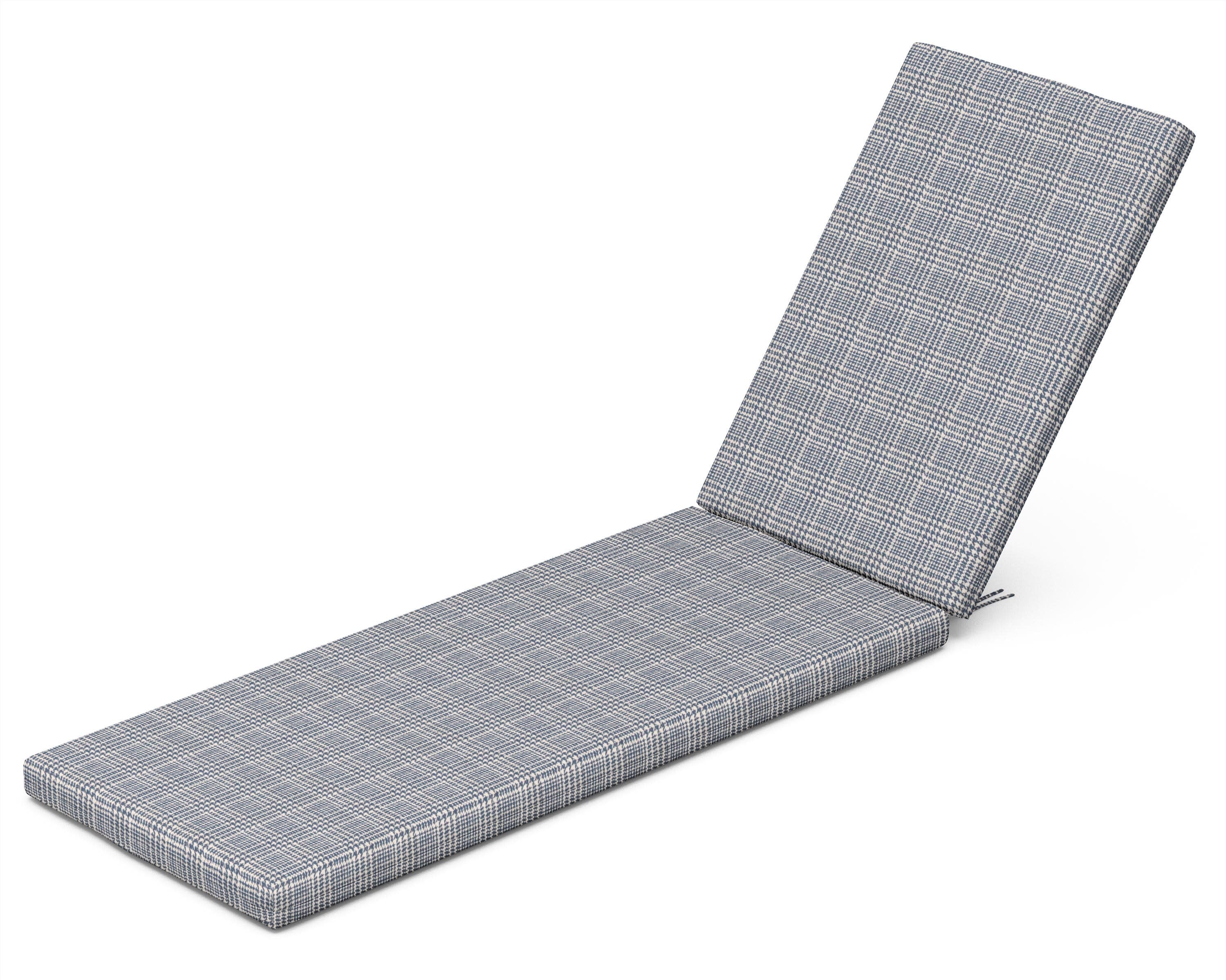 Chaise Seat/Back Pad in Houndstooth Sky Blue