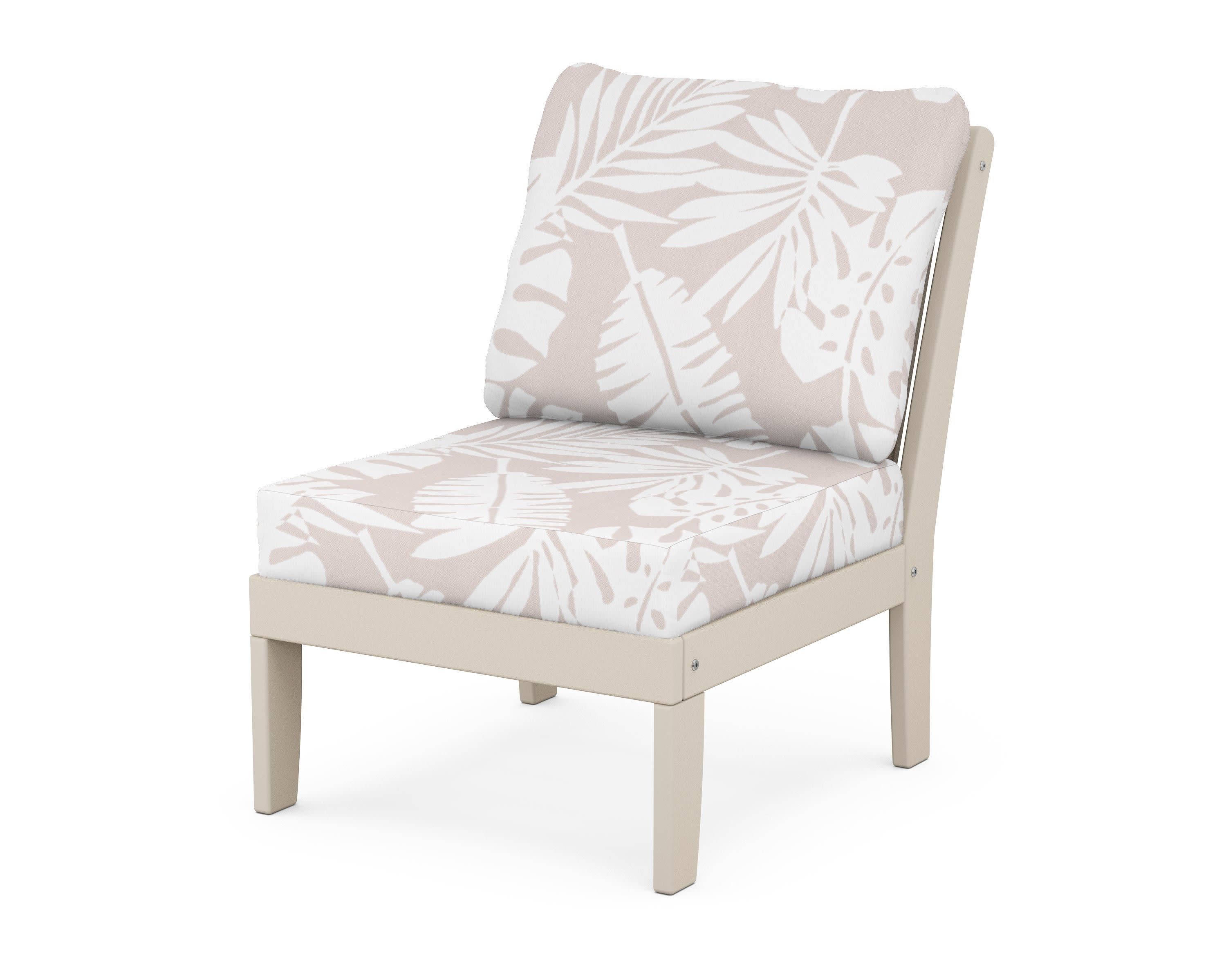 Braxton Modular Armless Chair in Sand / Leaf Dune Burlap