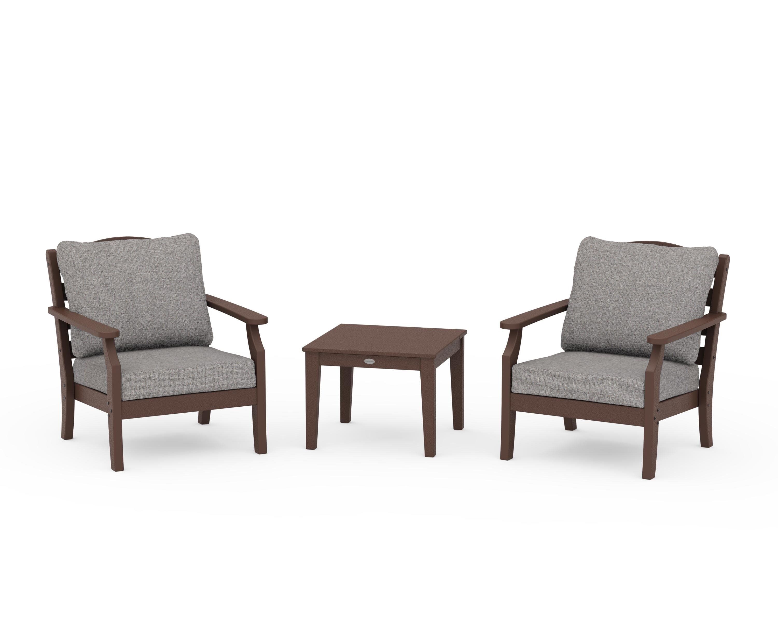 Savannah 3-Piece Deep Seating Set in Mahogany / Grey Mist