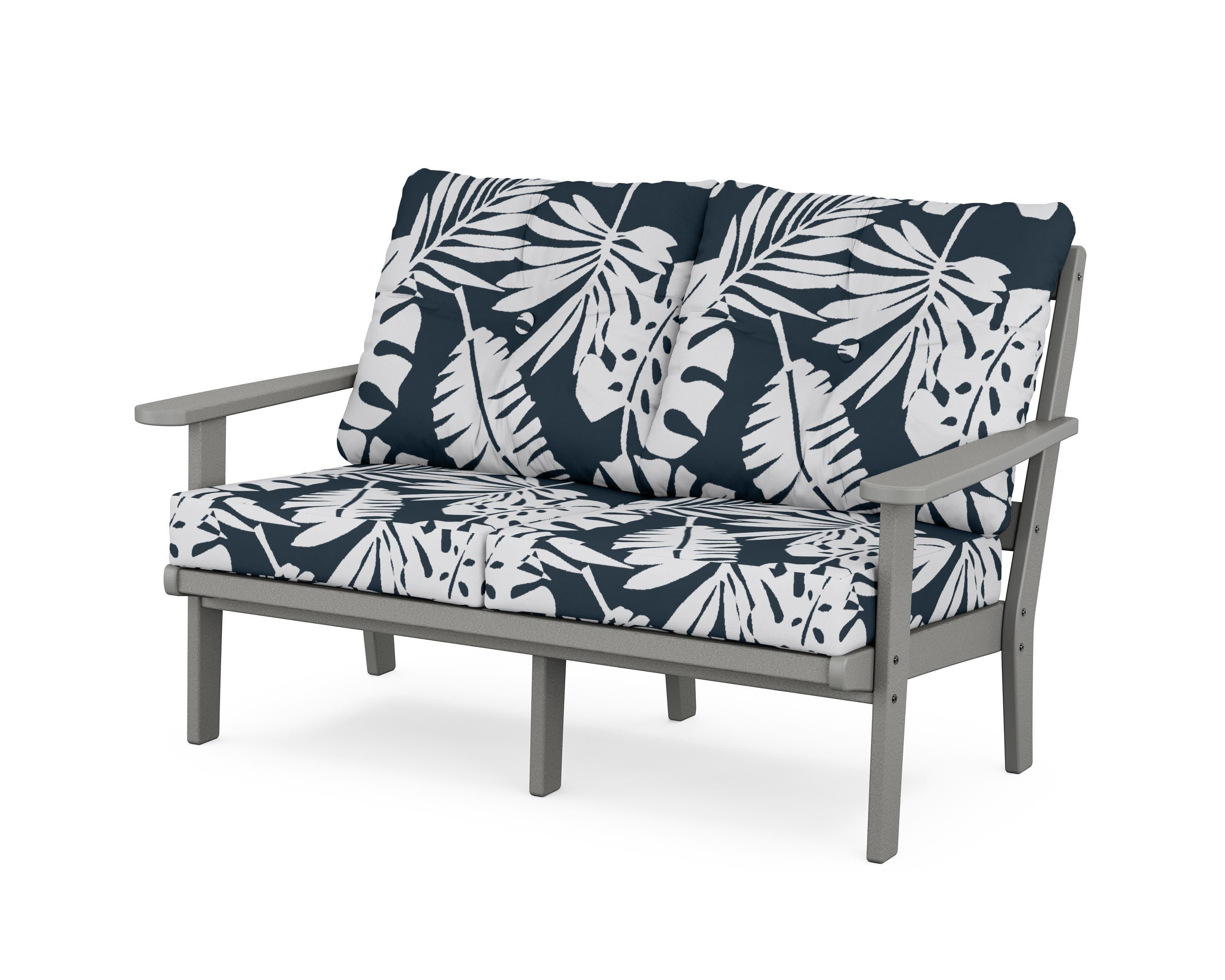 Mission Deep SeatingLoveseat in Slate Grey / Leaf Marine Indigo