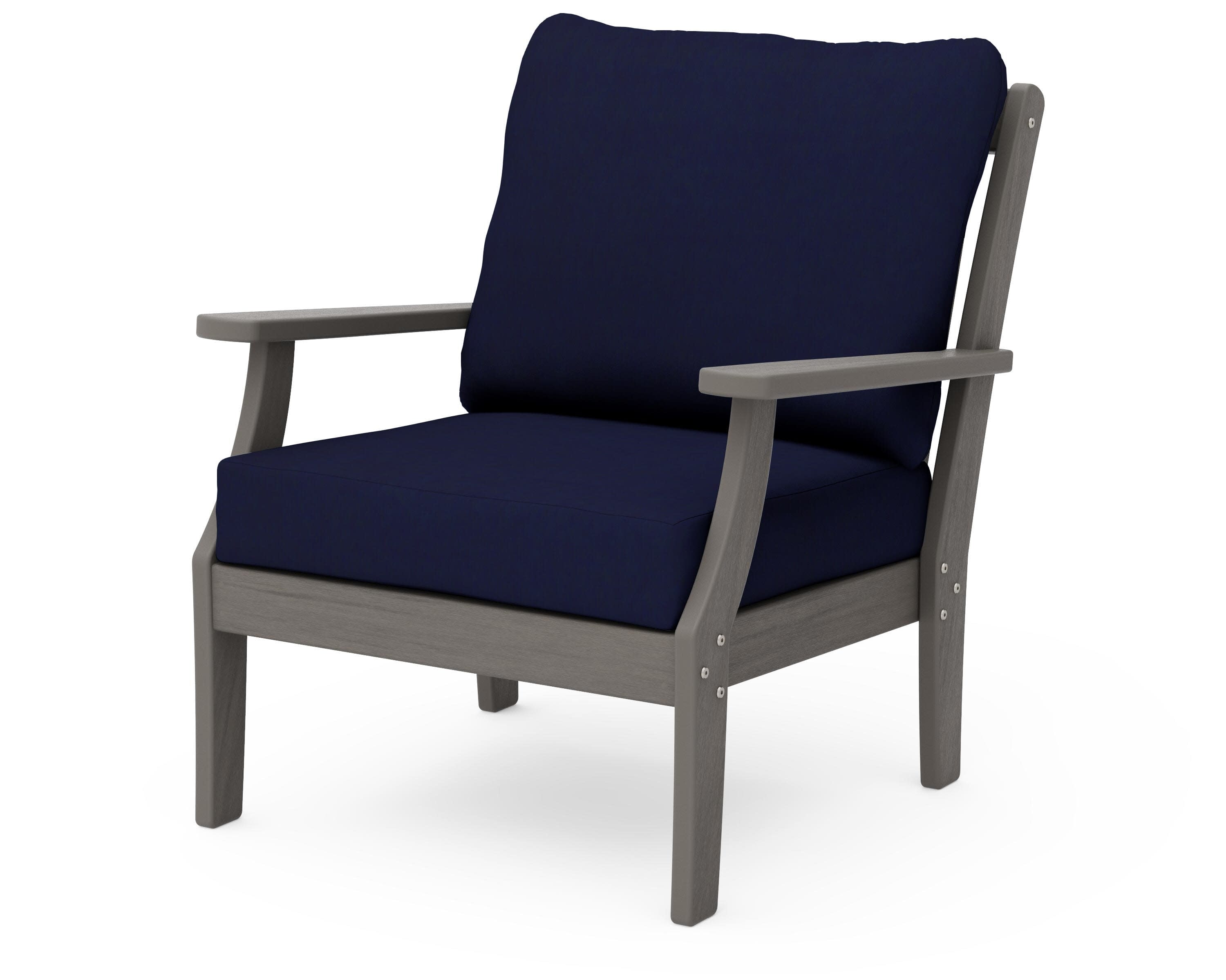 Braxton Deep Seating Chair in Driftwood / Navy