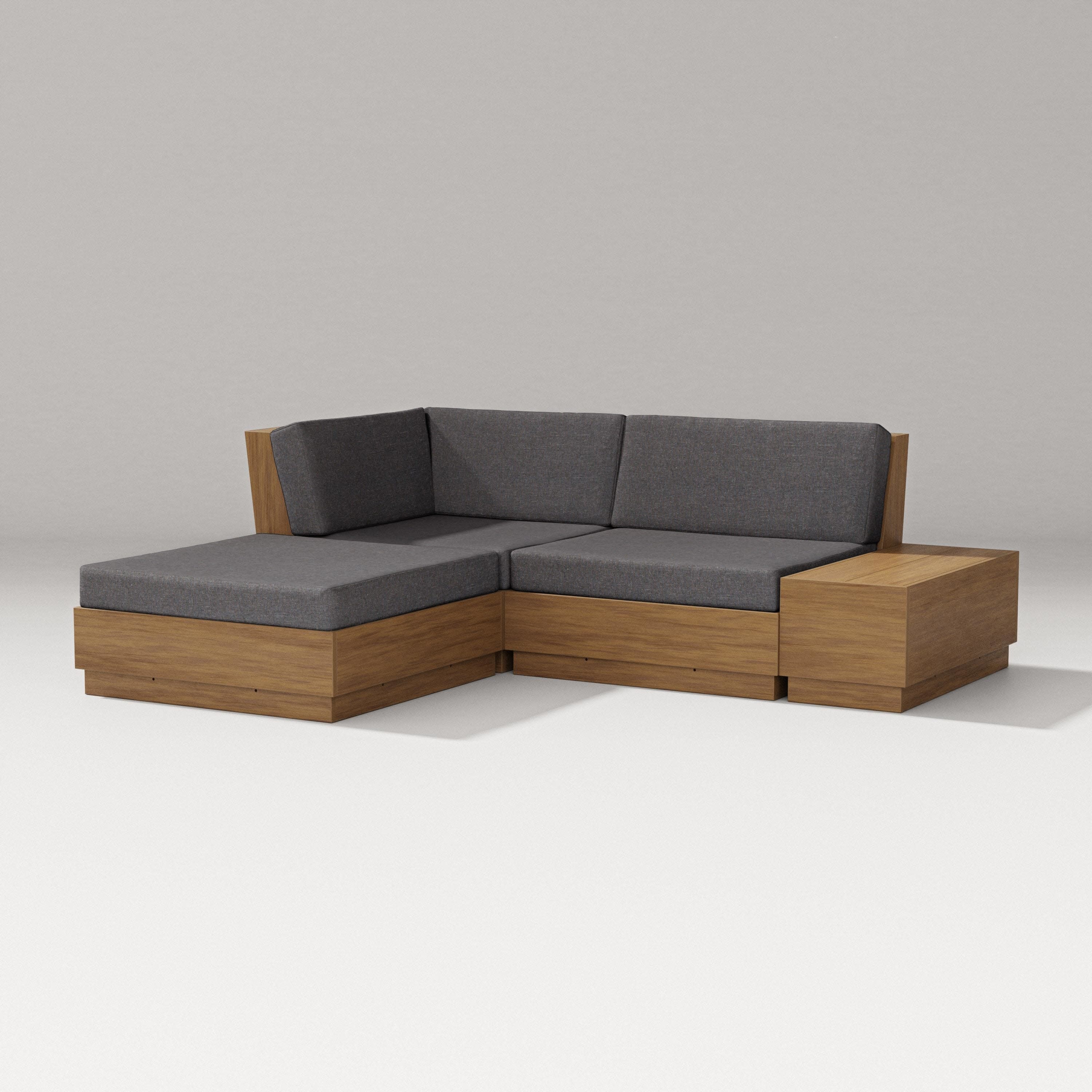 Elevate Loveseat Sectional with Chaise in Natural / Ash Charcoal