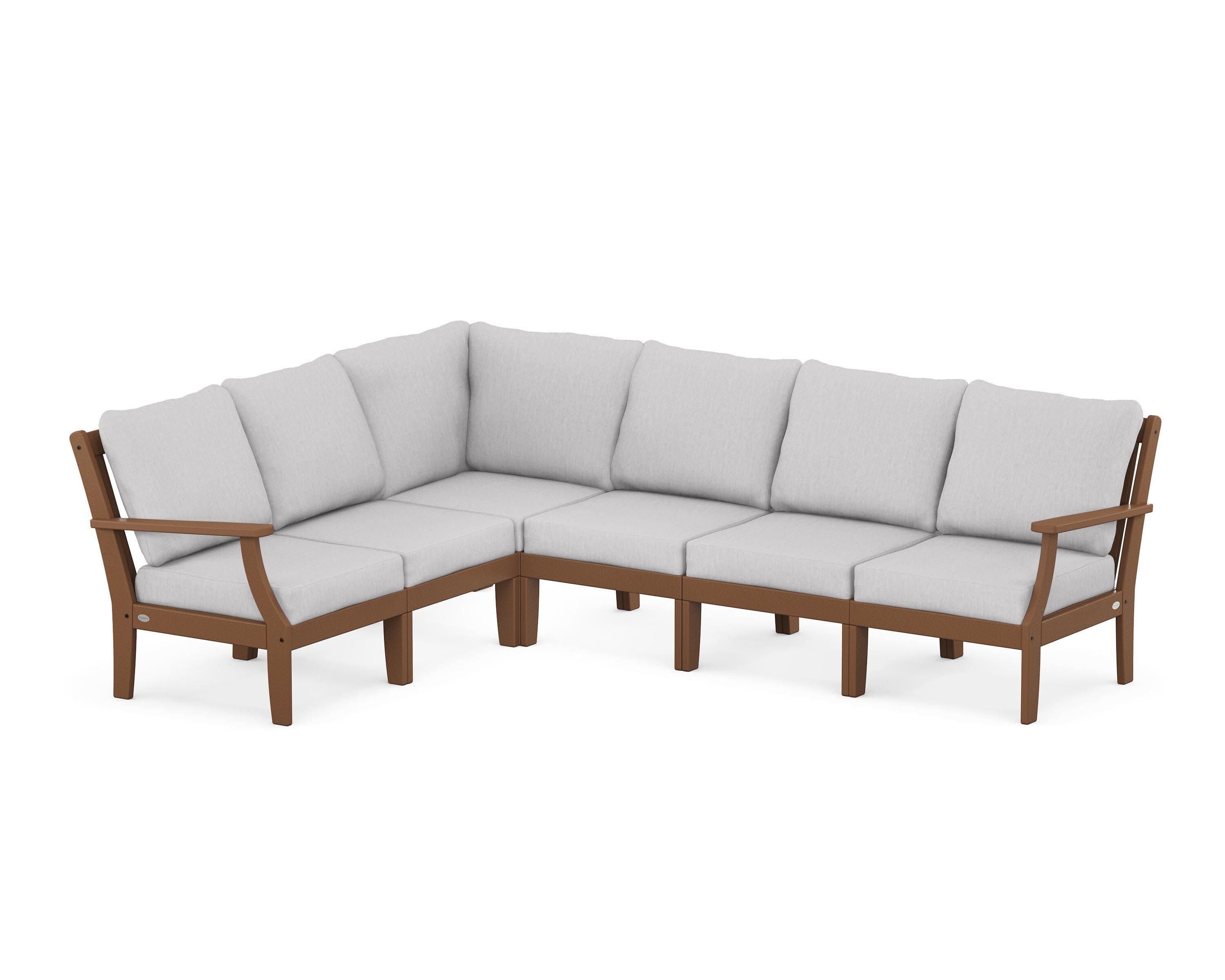 Braxton Modular 6-Piece Deep Seating Set in Teak / Granite
