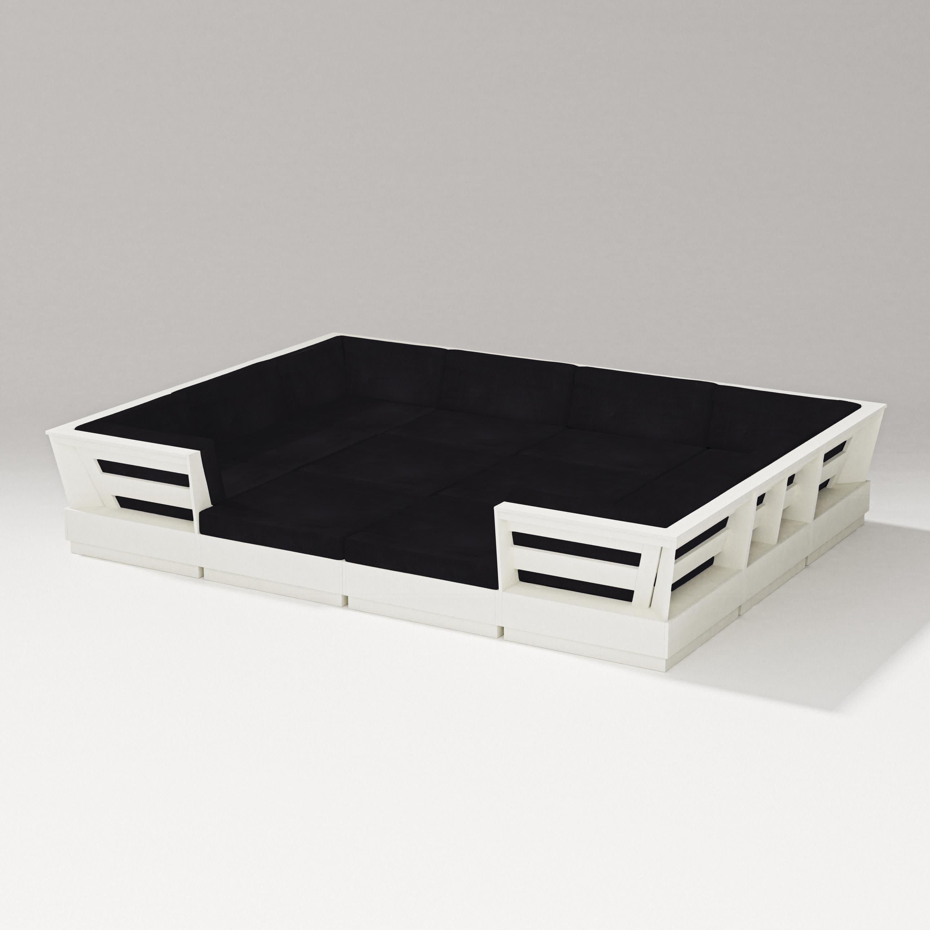 Elevate 12-Piece Pit Sectional in Vintage White / Midnight Linen
