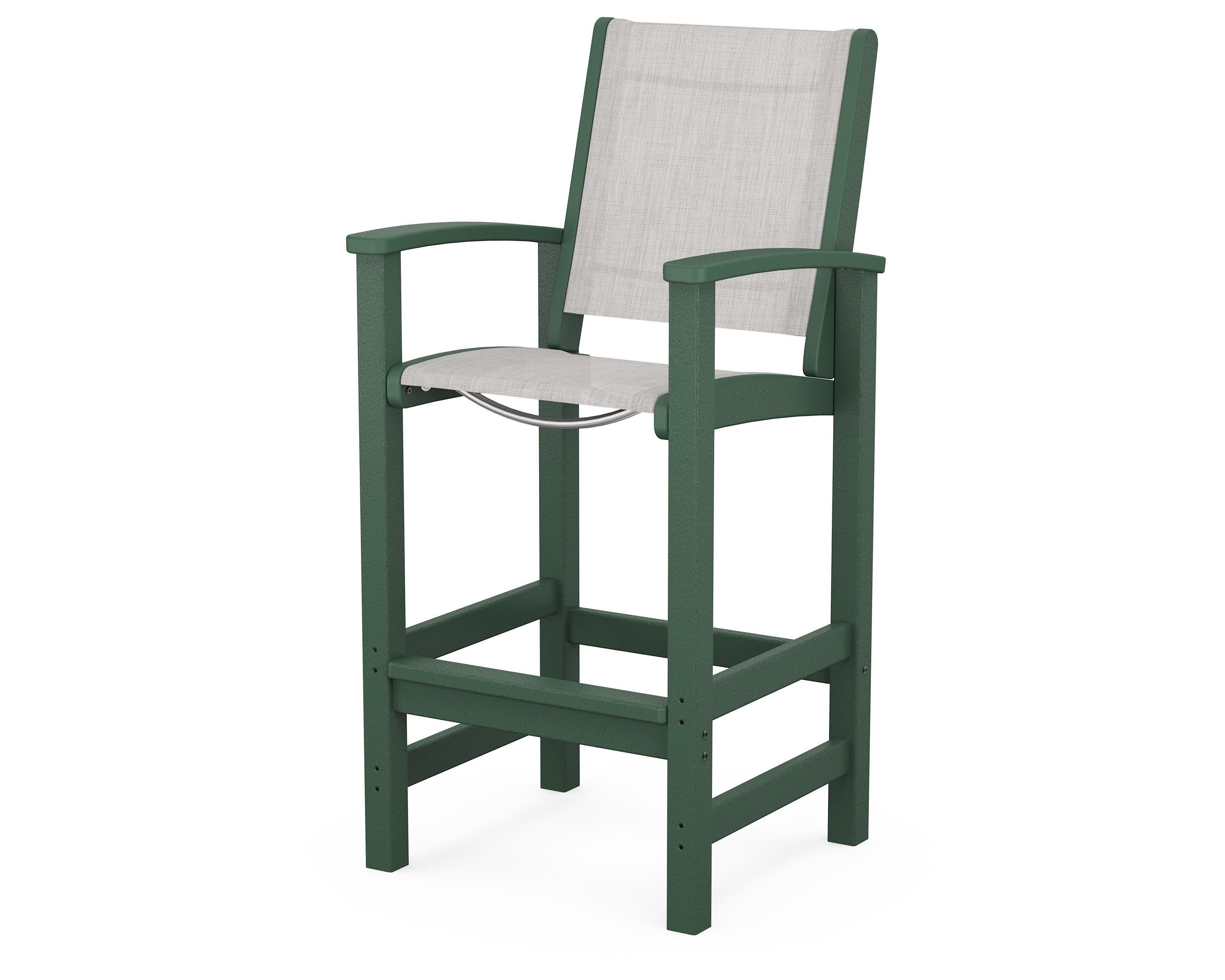 Coastal Bar Chair in Green / Parchment Sling