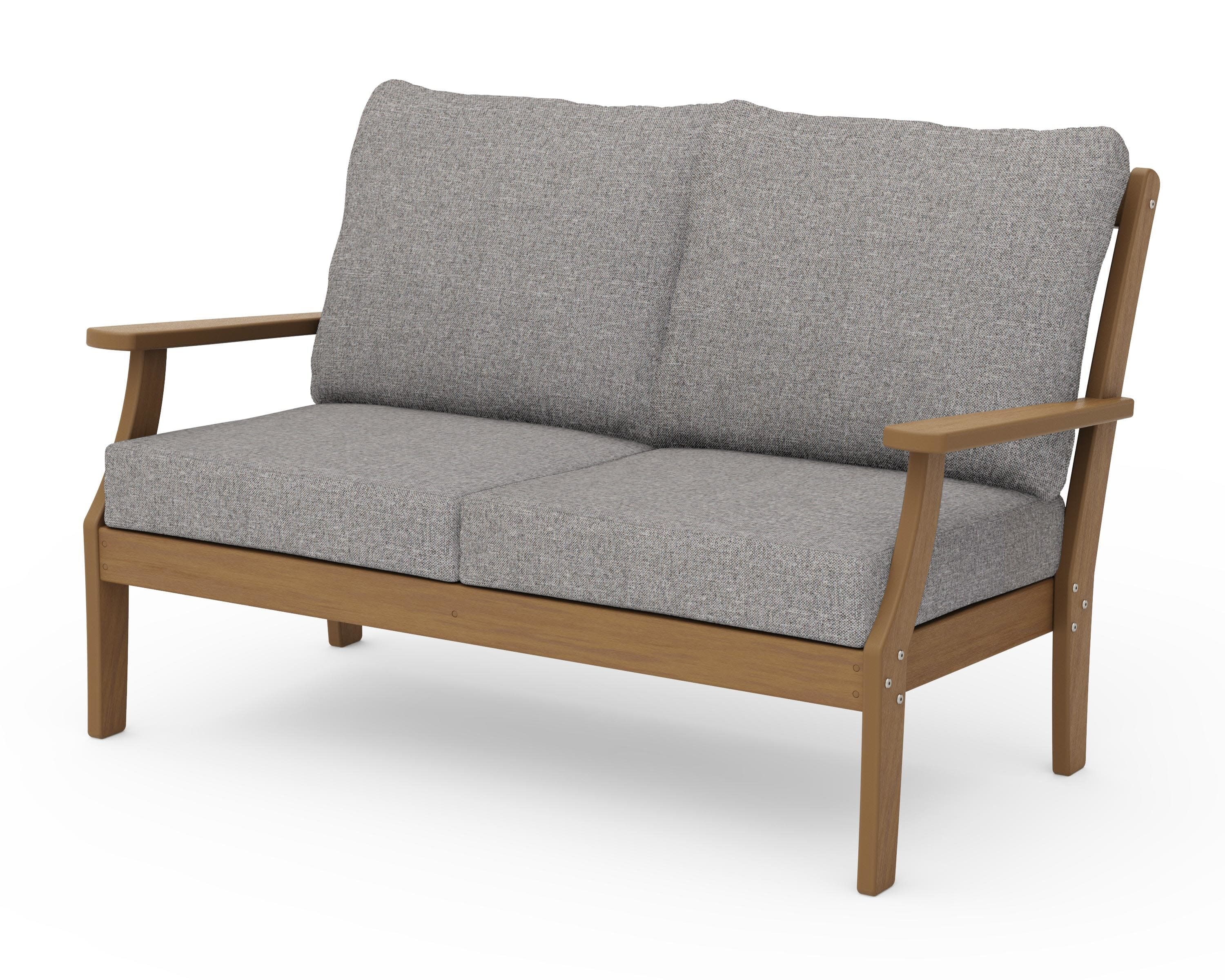 Braxton Deep Seating Loveseat in Natural / Grey Mist