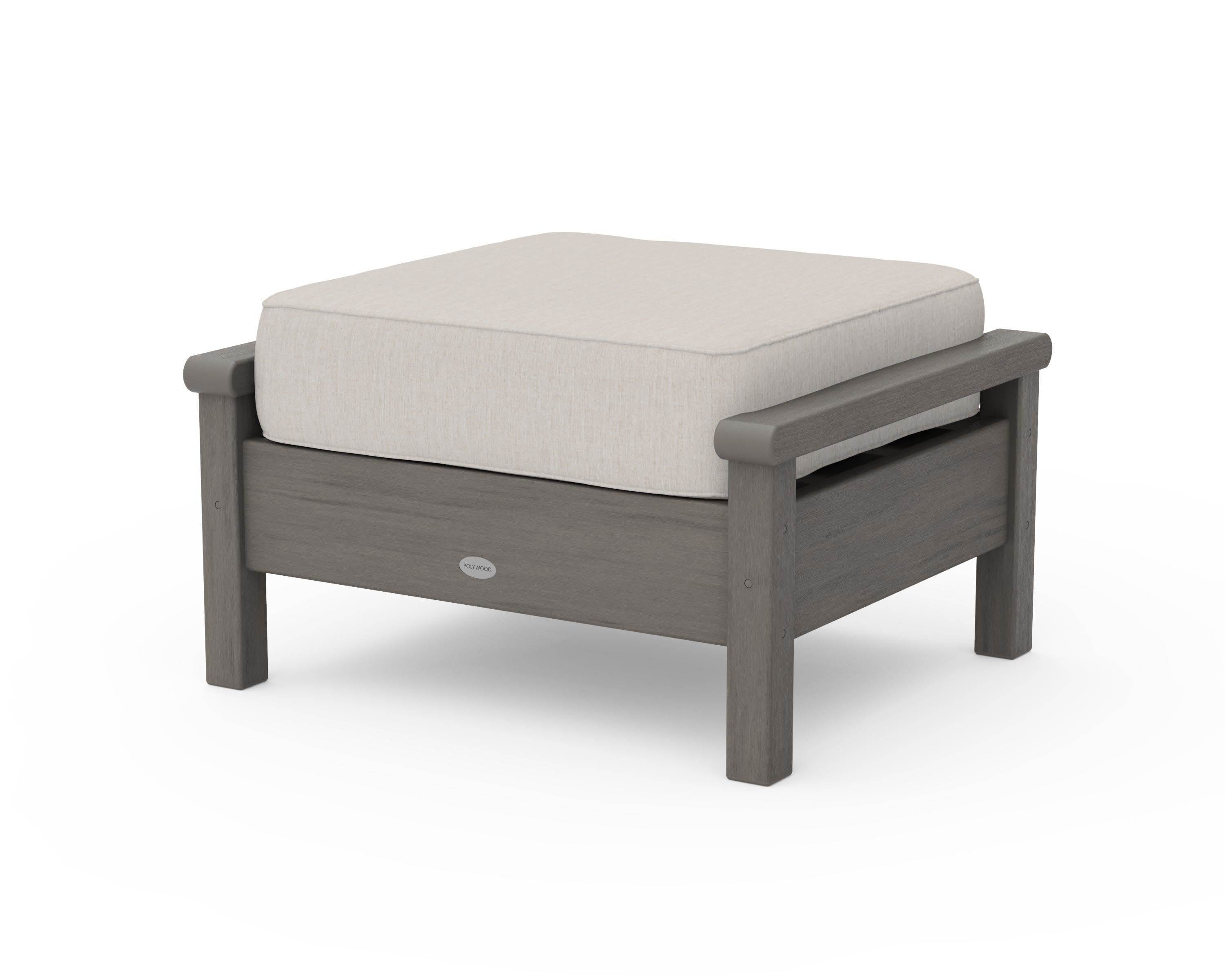 Harbour Deep Seating Ottoman in Driftwood / Cast Ash