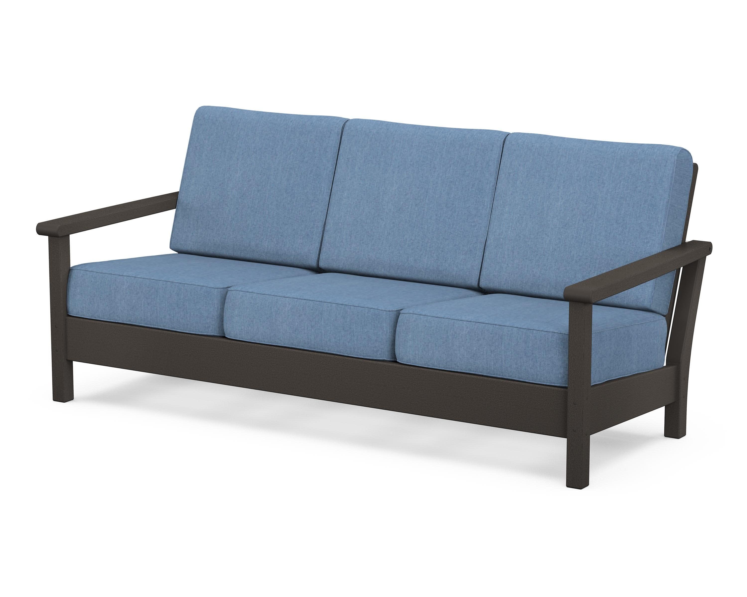 Harbour Deep Seating Sofa in Vintage Coffee / Sky Blue