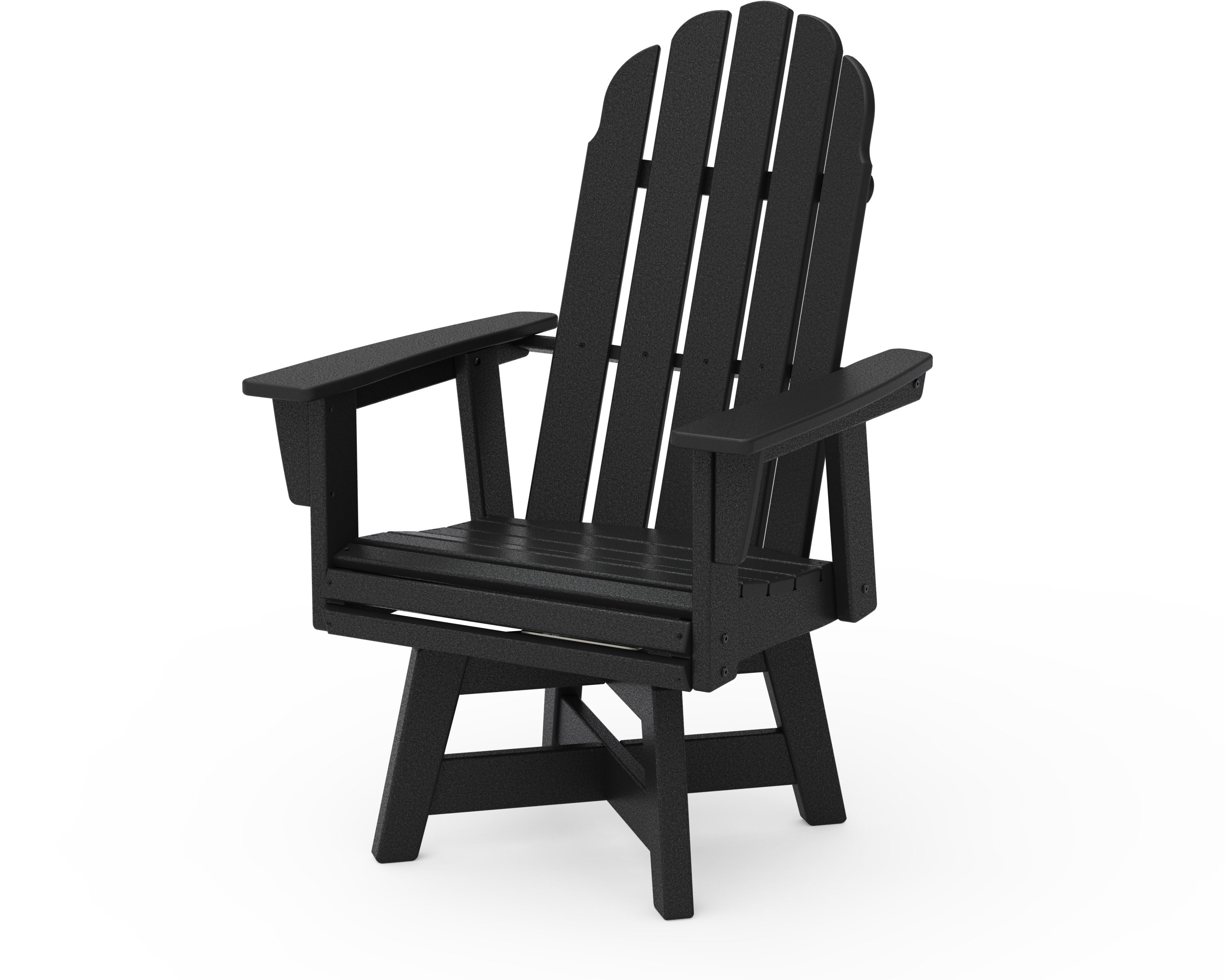 Vineyard Curveback Adirondack Swivel Dining Chair in Black