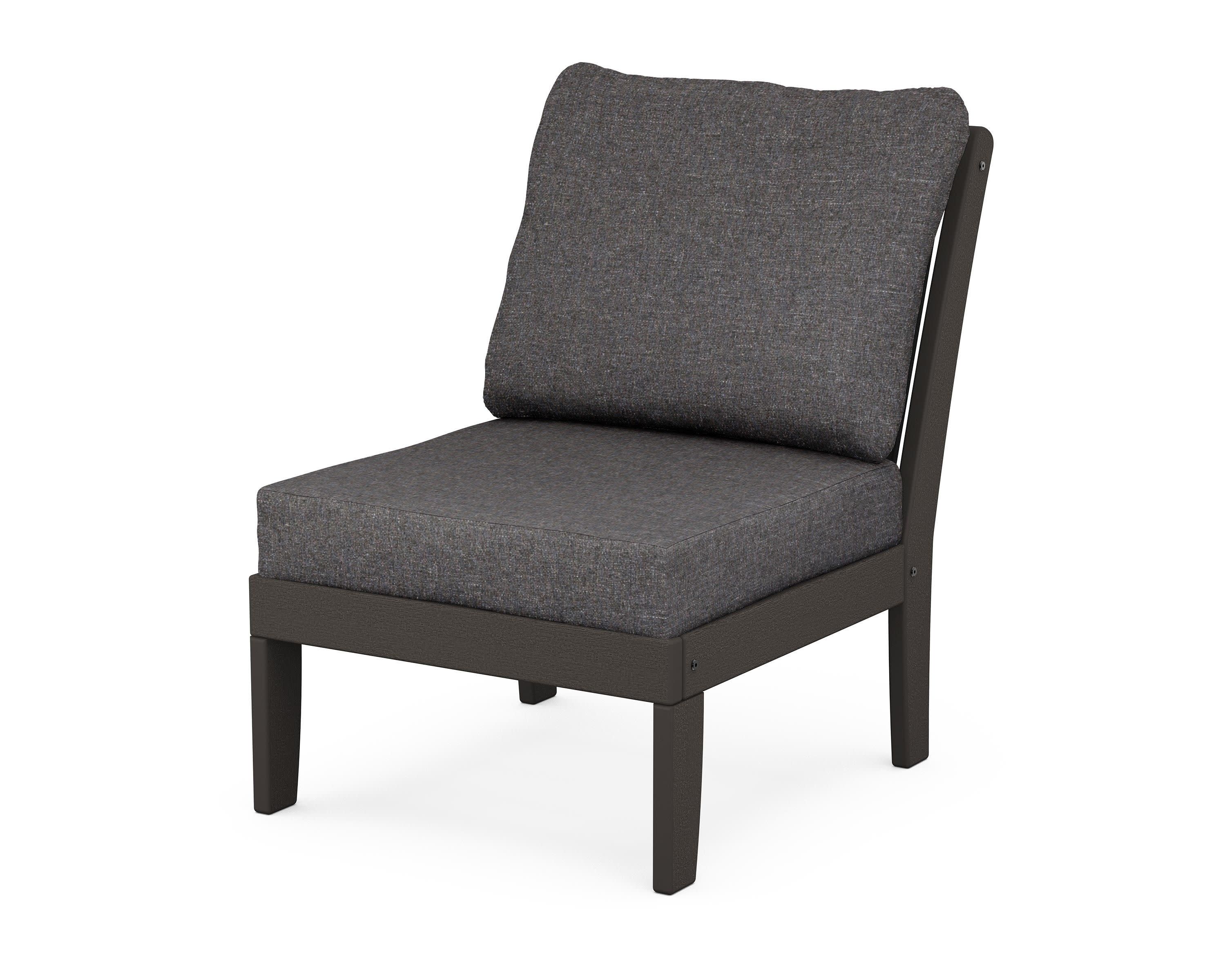 Braxton Modular Armless Chair in Vintage Coffee / Ash Charcoal