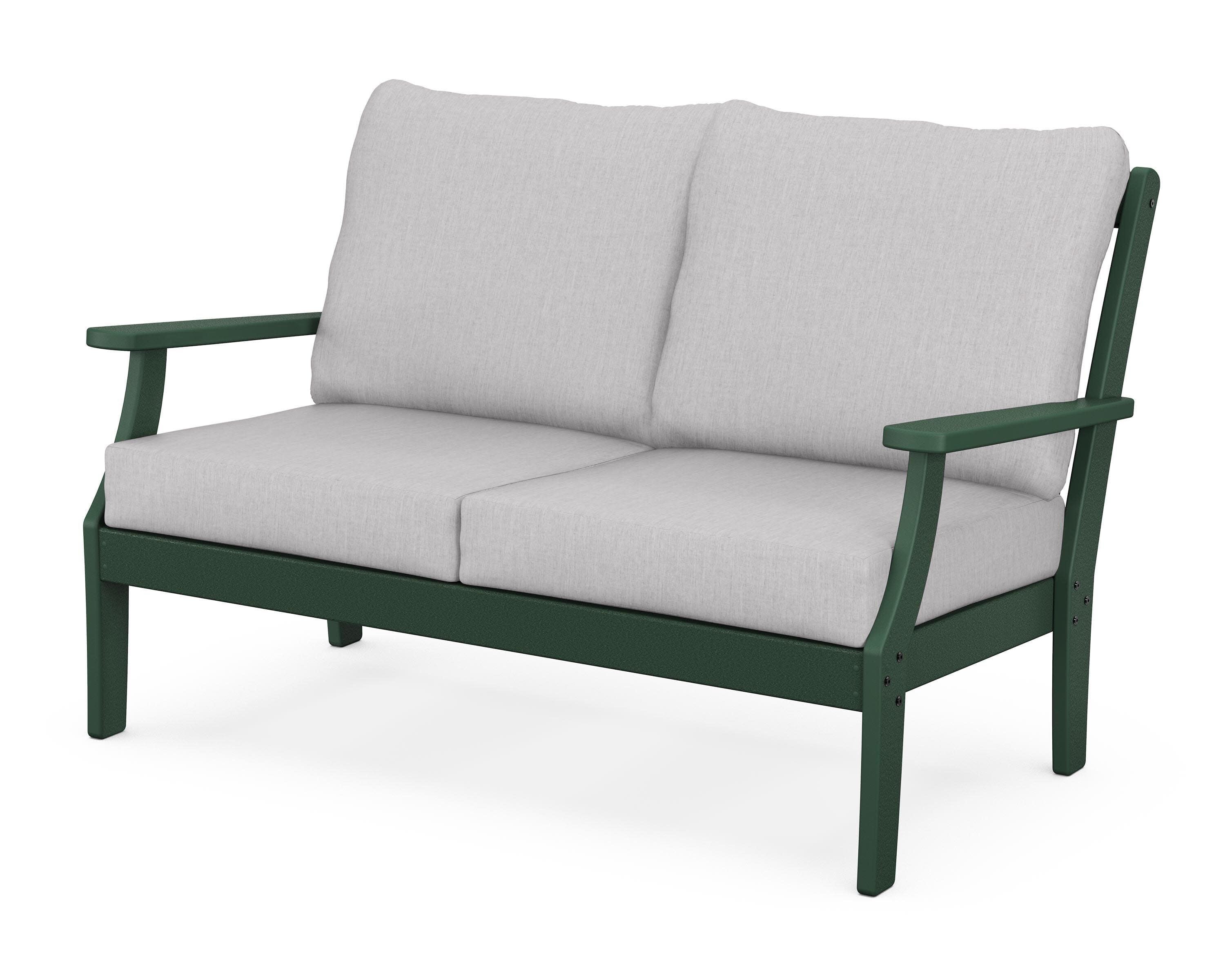Braxton Deep Seating Loveseat in Green / Granite