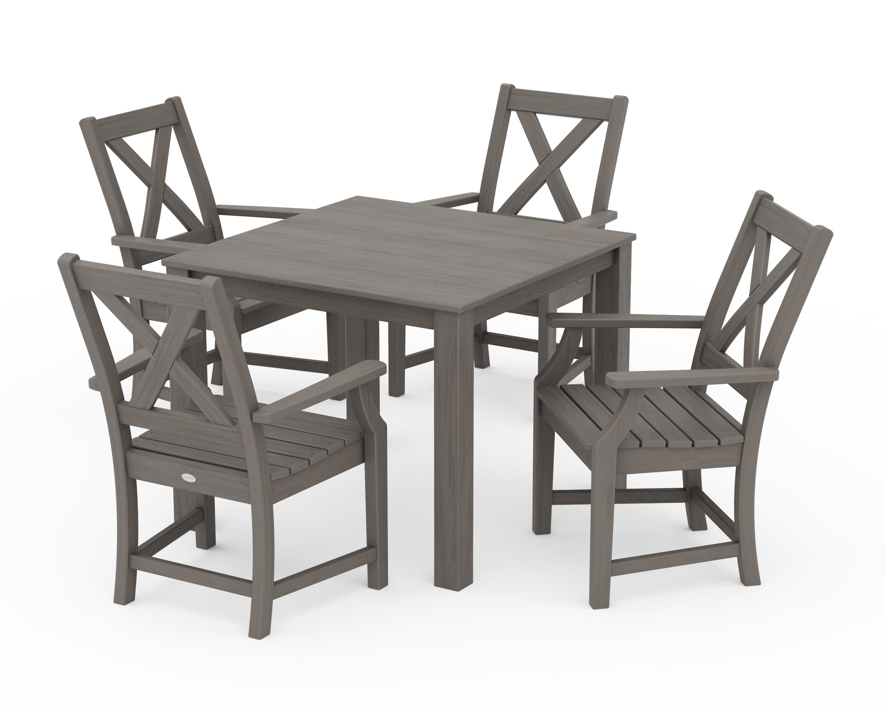 Braxton 5-Piece Parsons Dining Set in Driftwood