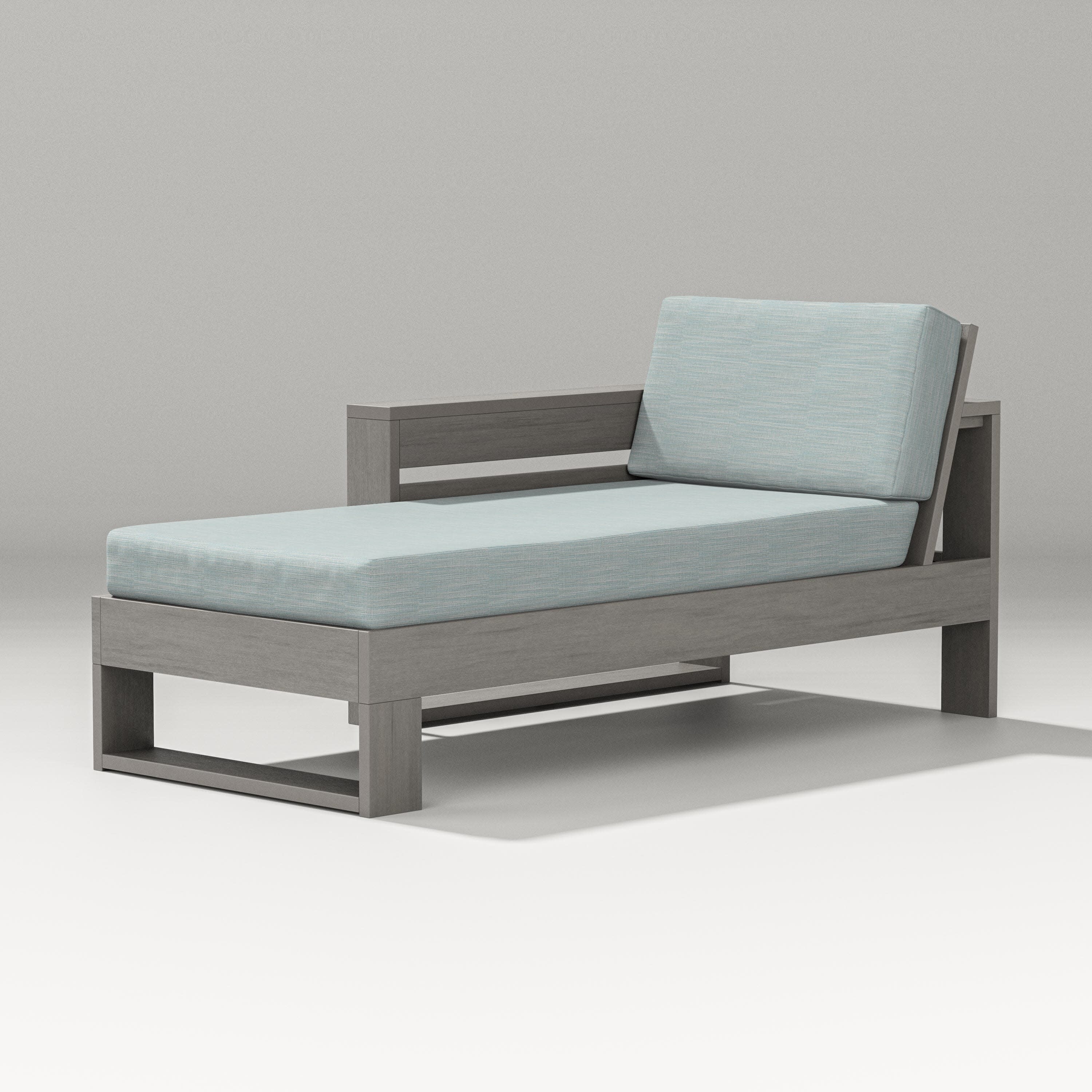 Latitude Modular Left Arm Chaise in Driftwood / Soothe Mist