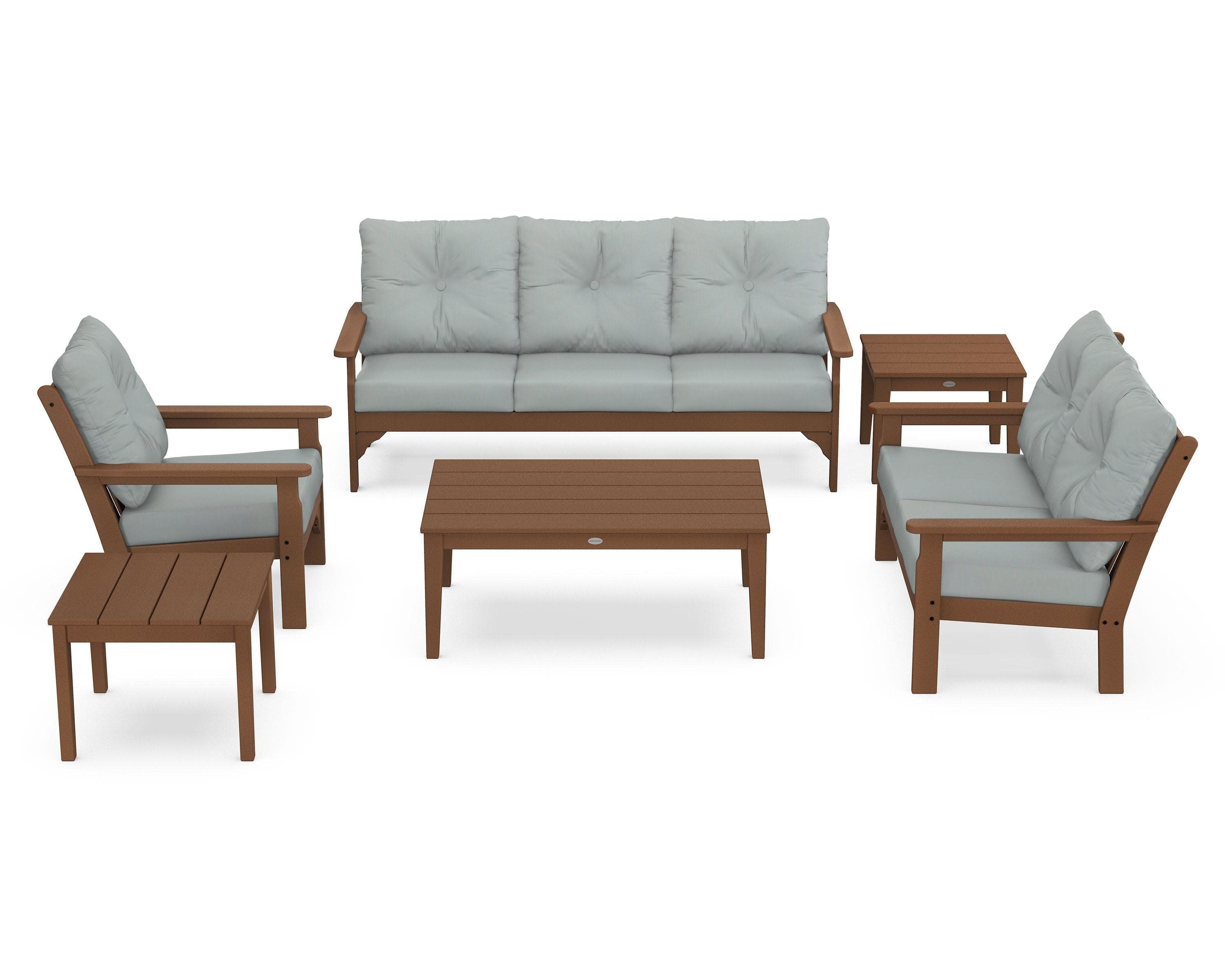 Vineyard 6-Piece Deep Seating Set in Teak / Spa