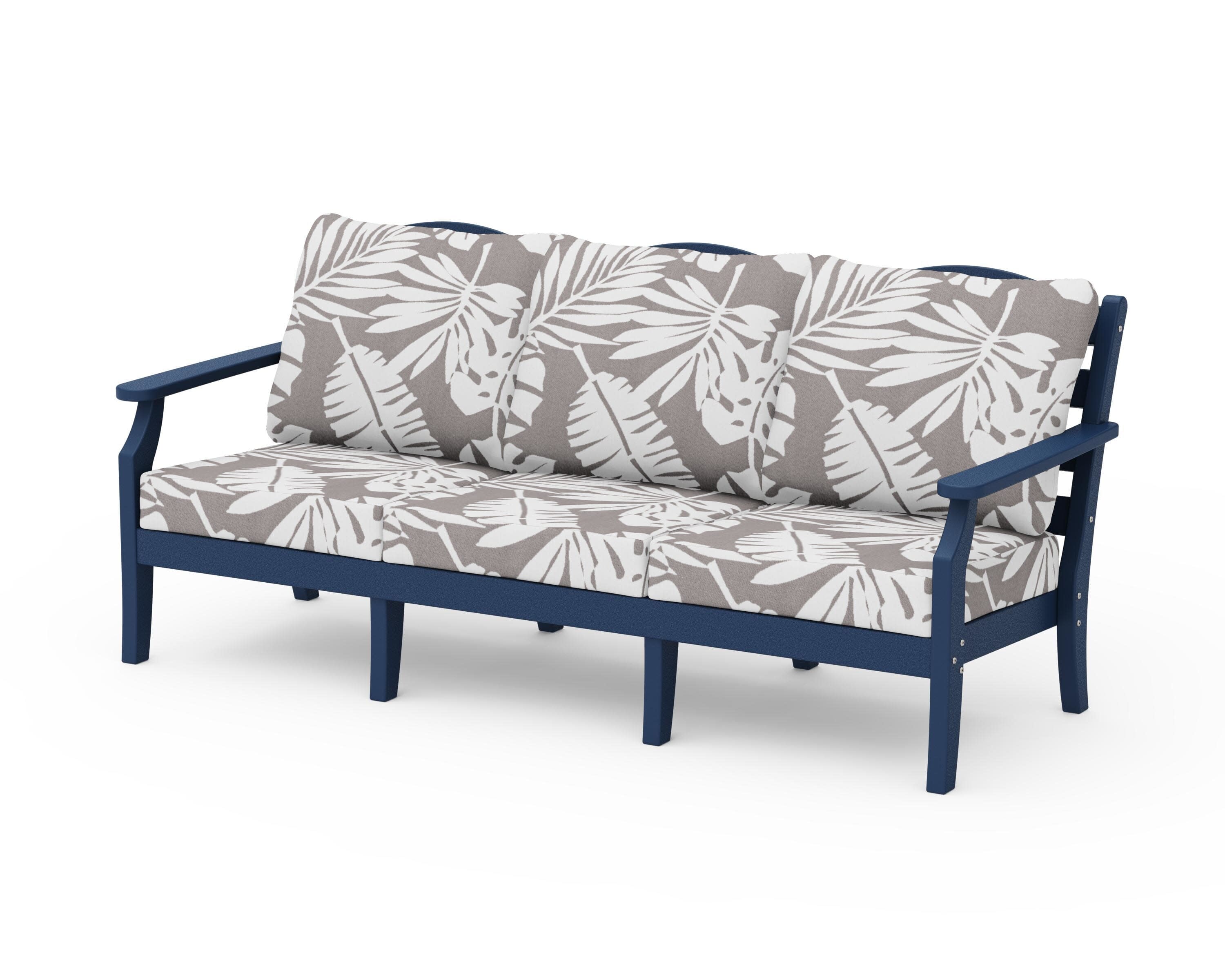 Savannah Deep Seating Sofa in Navy / Leaf Grey Mist