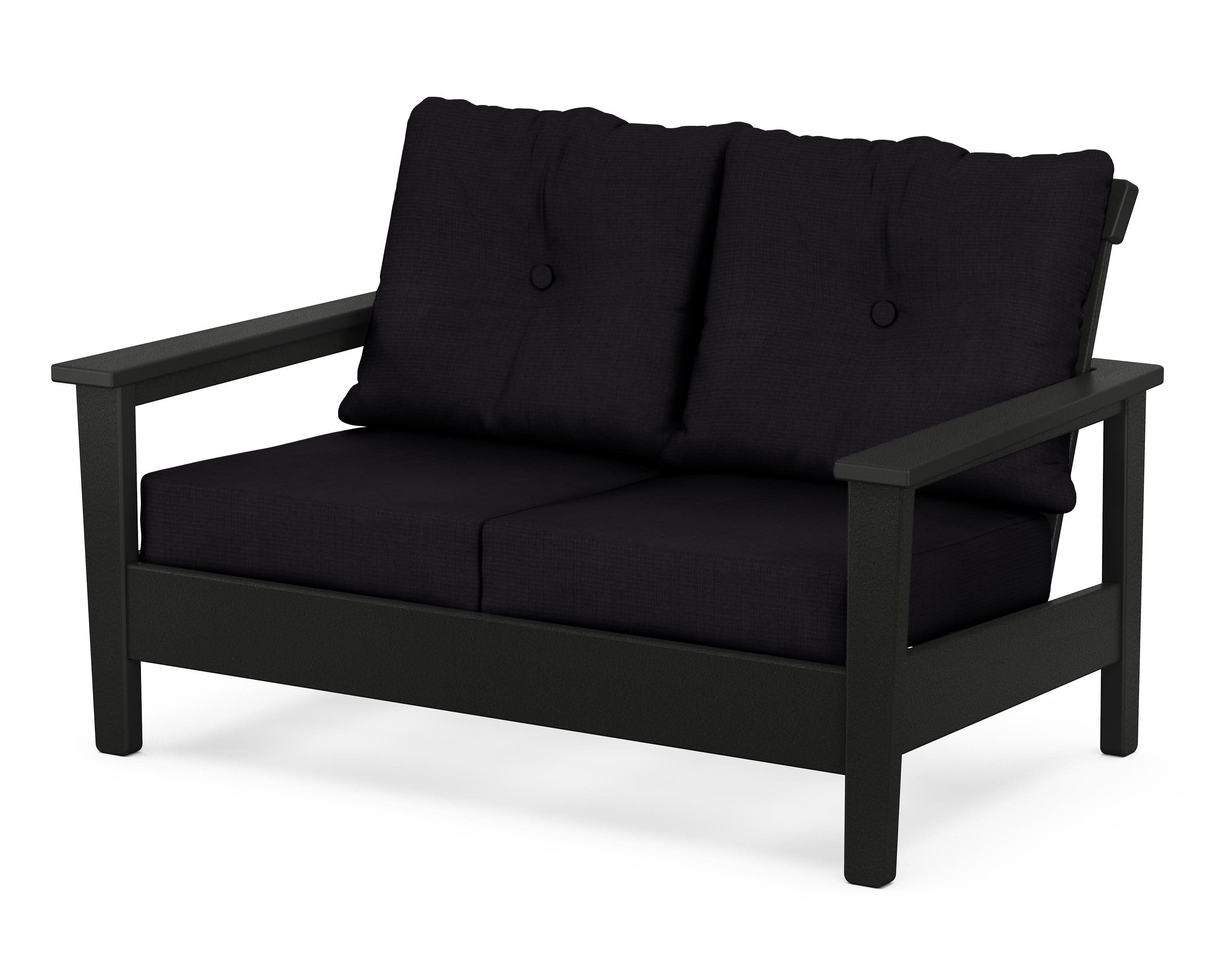 Prescott Deep Seating Loveseat in Black / Midnight Linen
