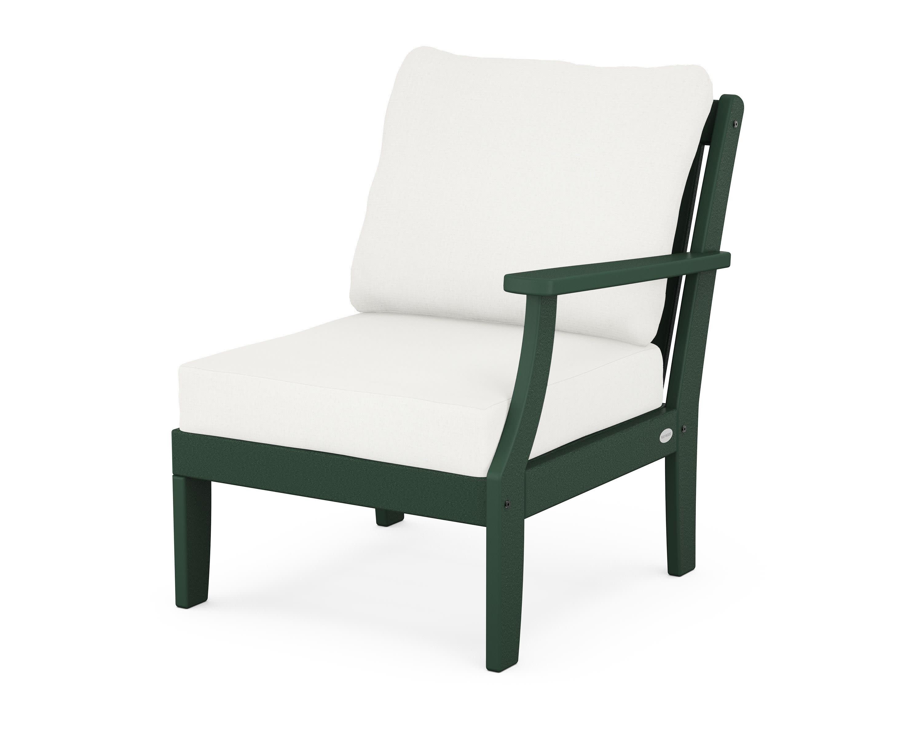 Braxton Modular Right Arm Chair in Green / Natural Linen