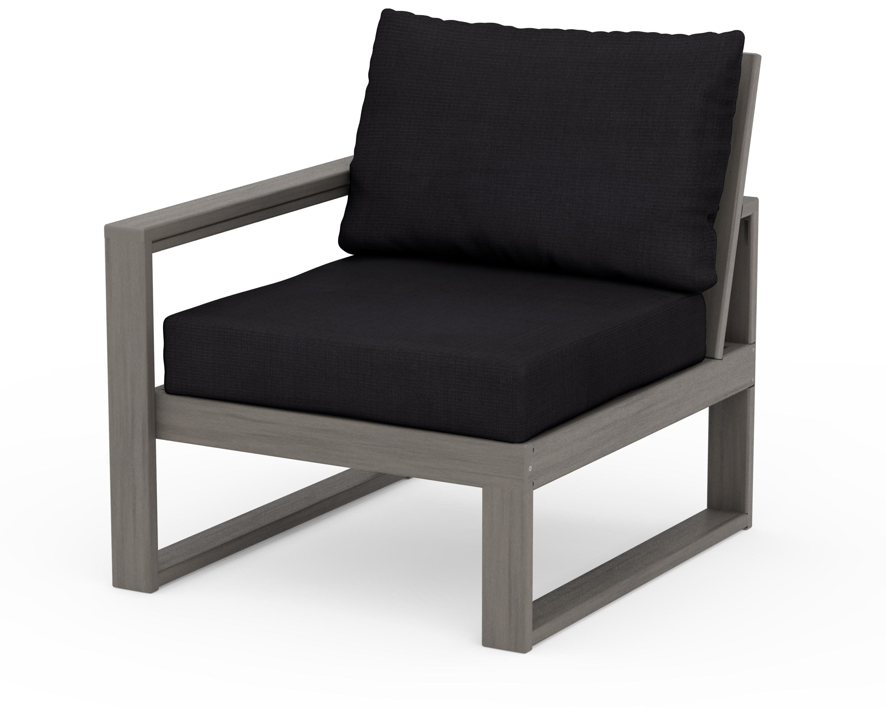 EDGE Modular Left Arm Chair in Driftwood / Midnight Linen