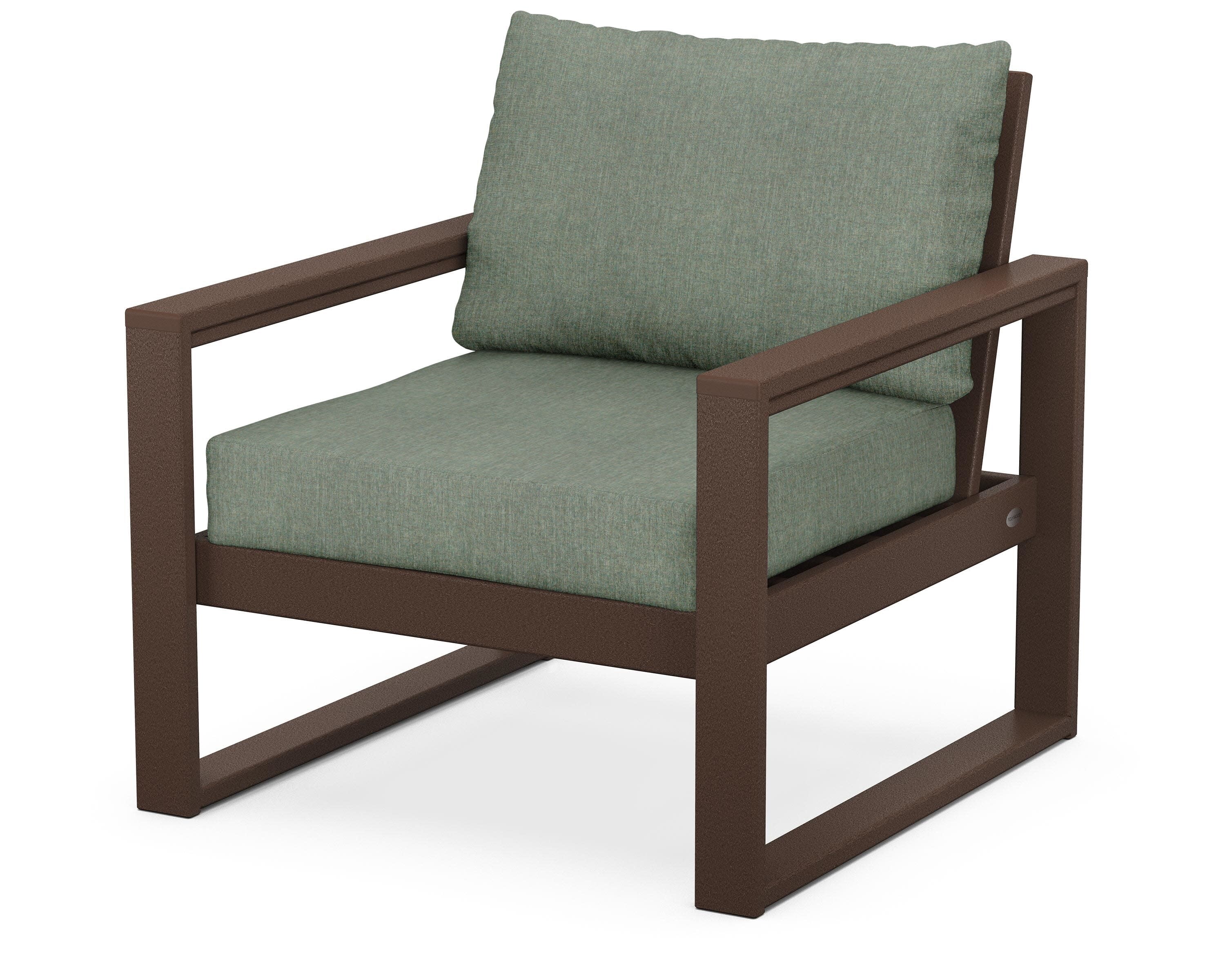 EDGE Club Chair in Mahogany / Cast Sage