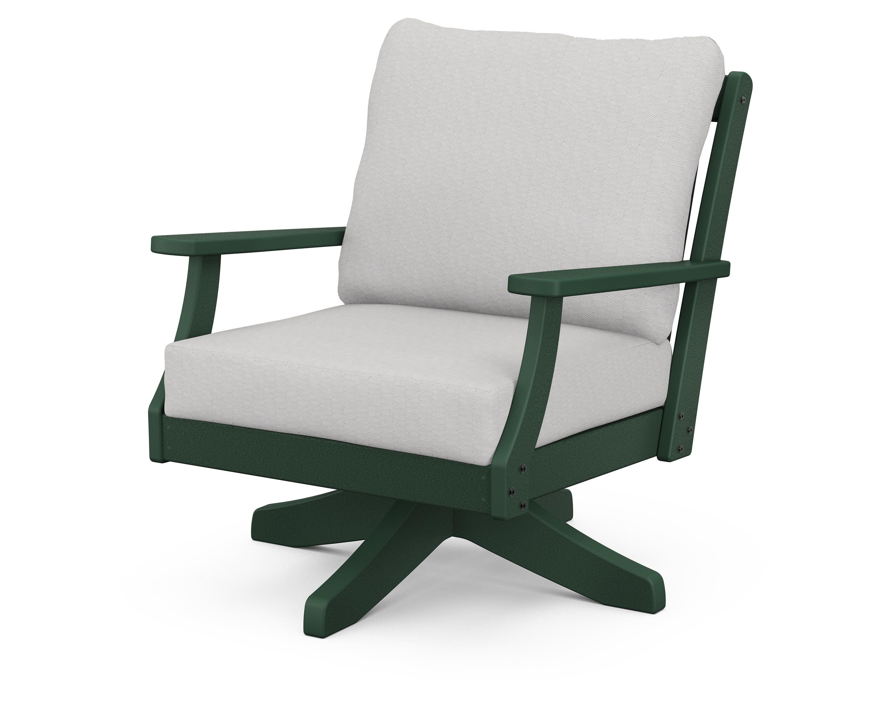 Braxton Deep Seating Swivel Chair in Green / Diamond in the Rough