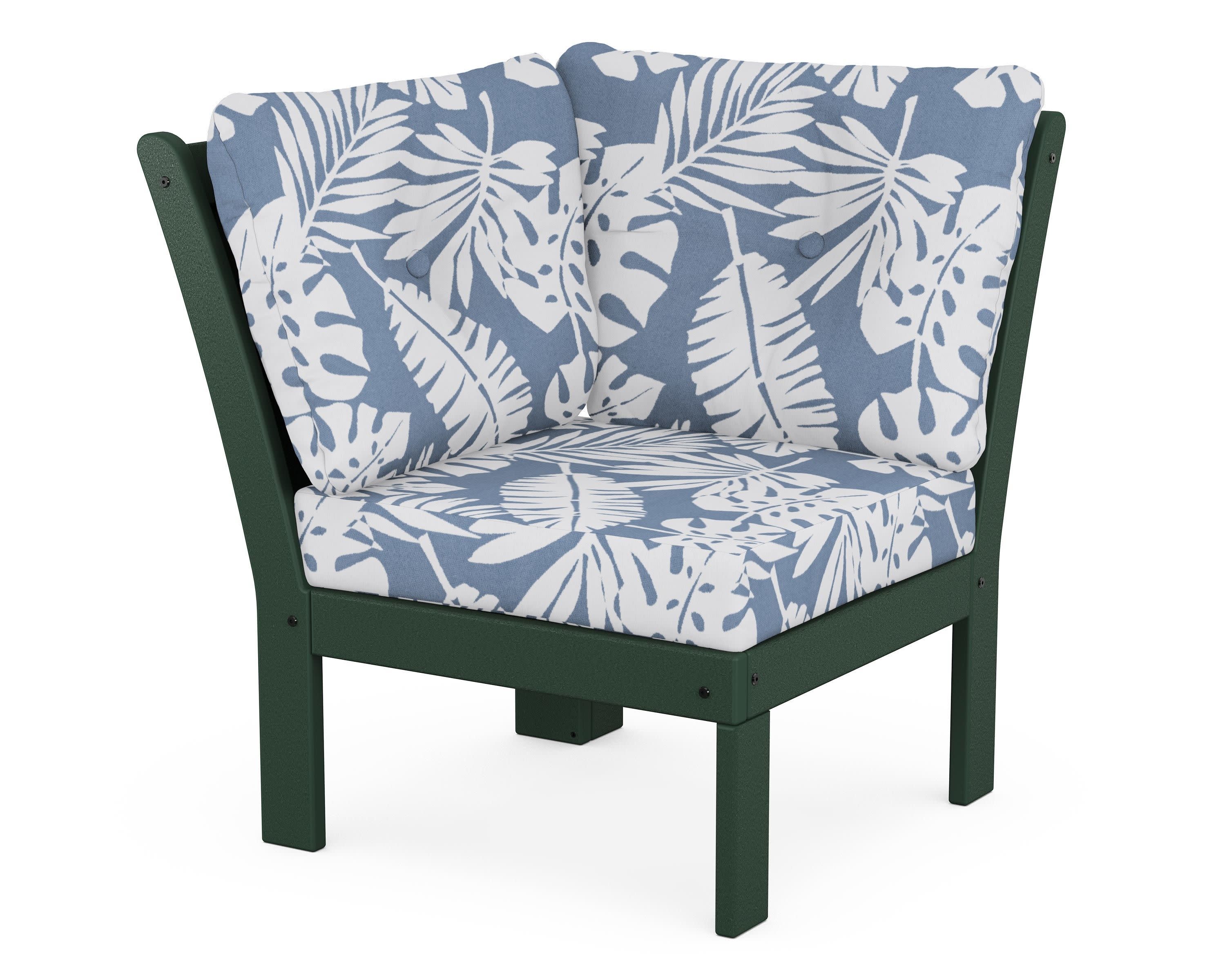 Vineyard Modular Corner Chair in Green / Leaf Sky Blue