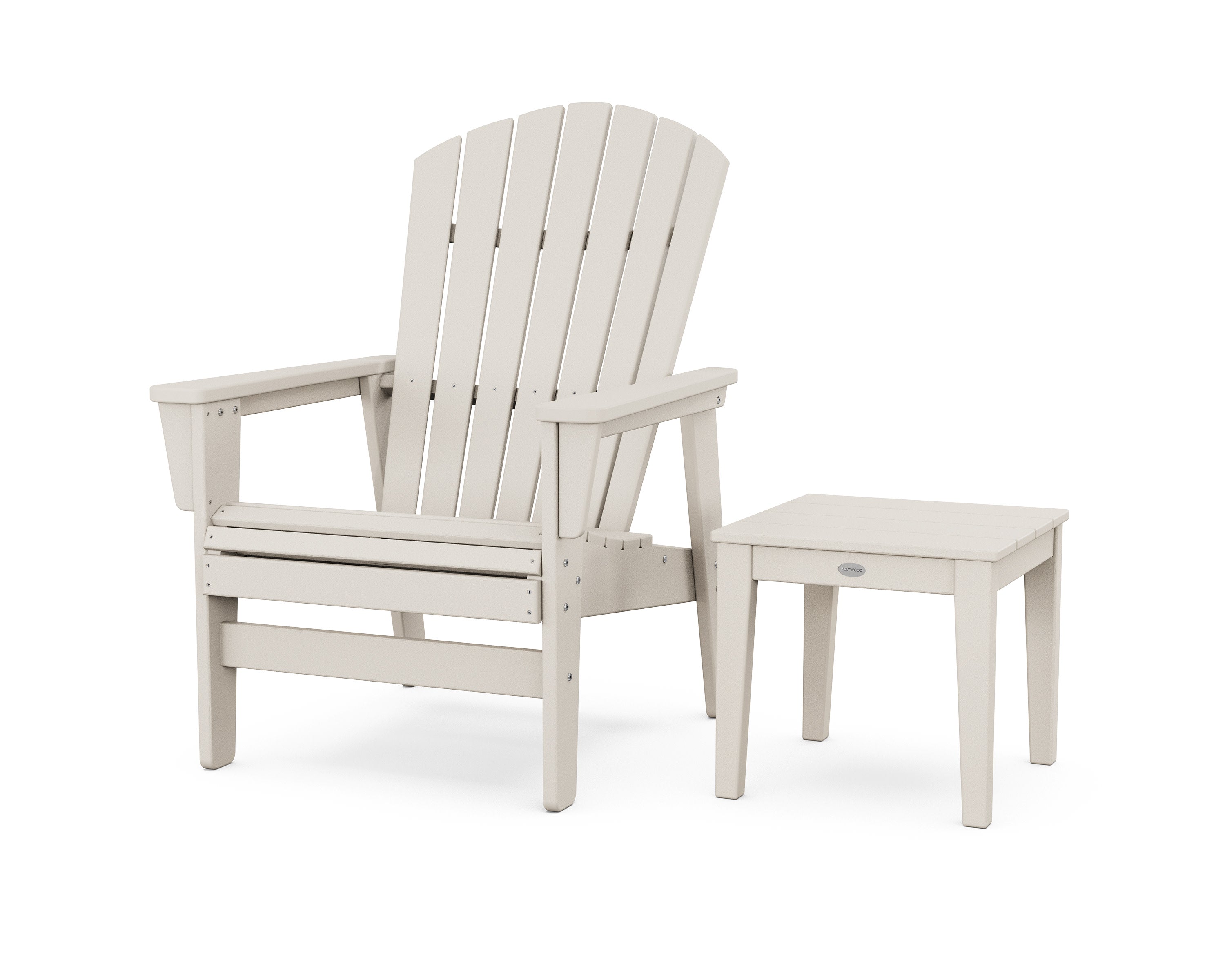 Nautical Grand Upright Adirondack Chair with Side Table in Sand