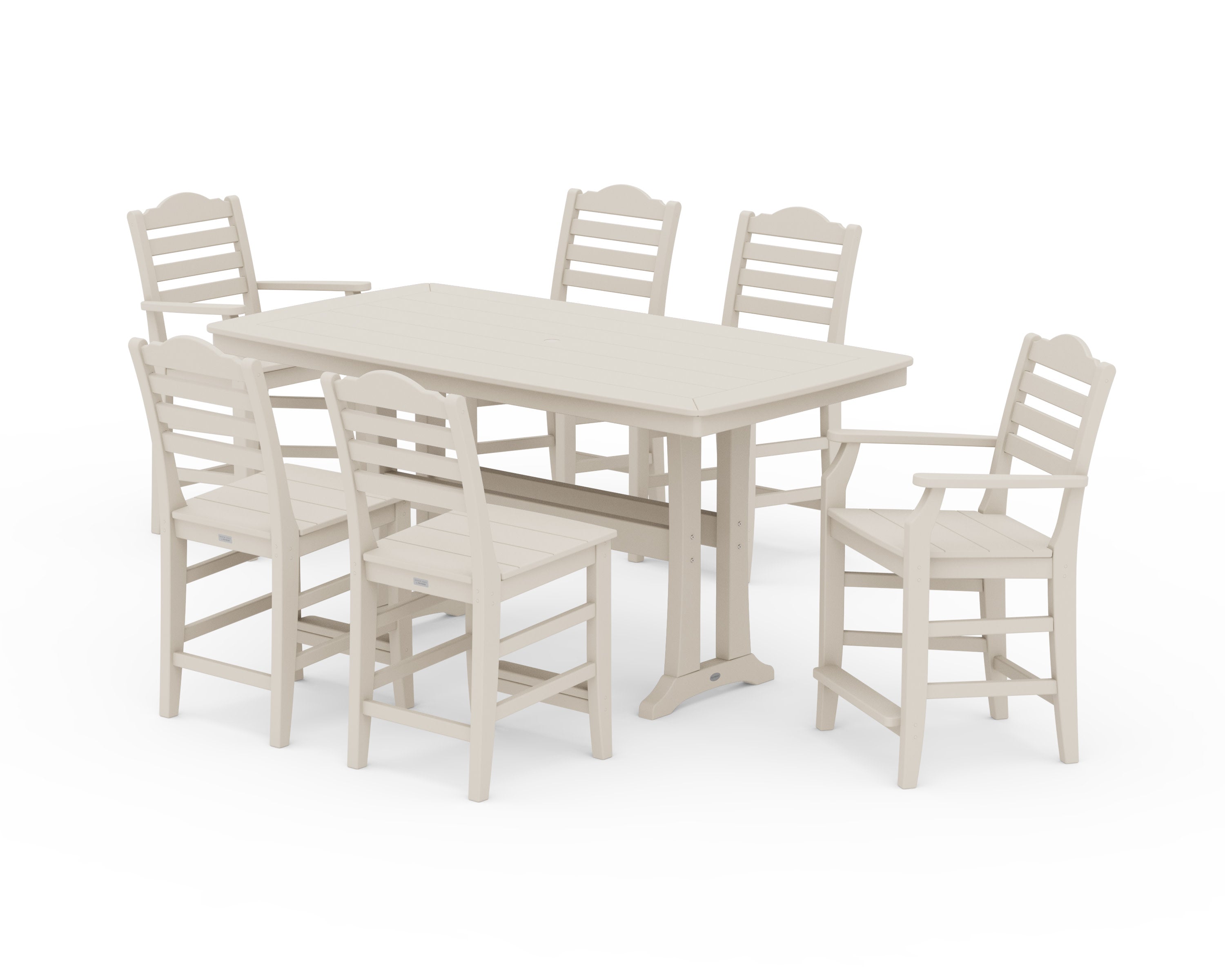 Savannah 7-Piece Counter Set with Trestle Legs in Sand