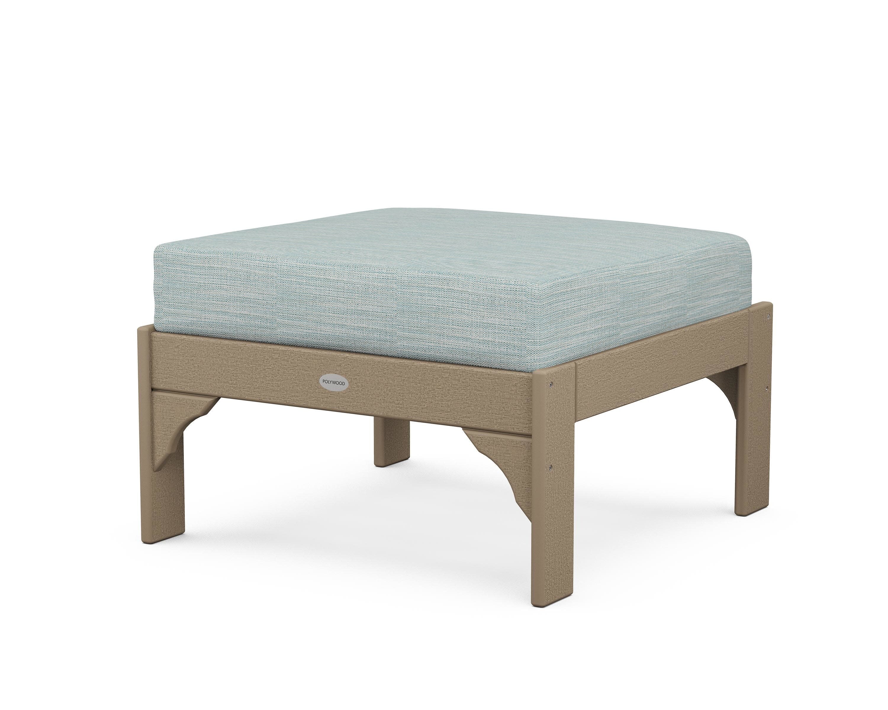 Vineyard Deep Seating Ottoman in Vintage Sahara / Soothe Mist