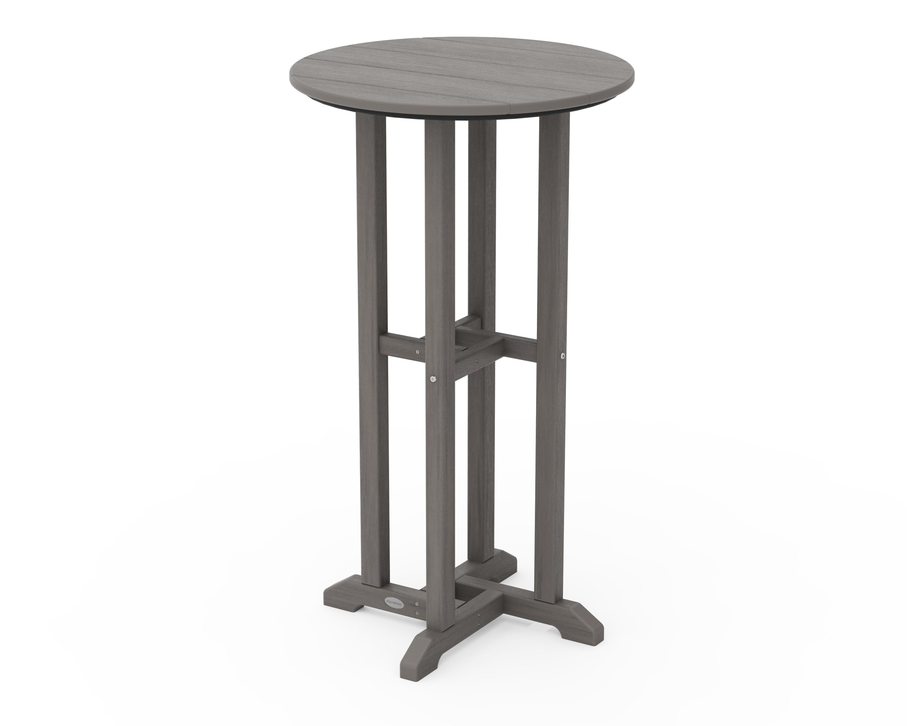 24" Round Farmhouse Bar Bistro Table in Driftwood