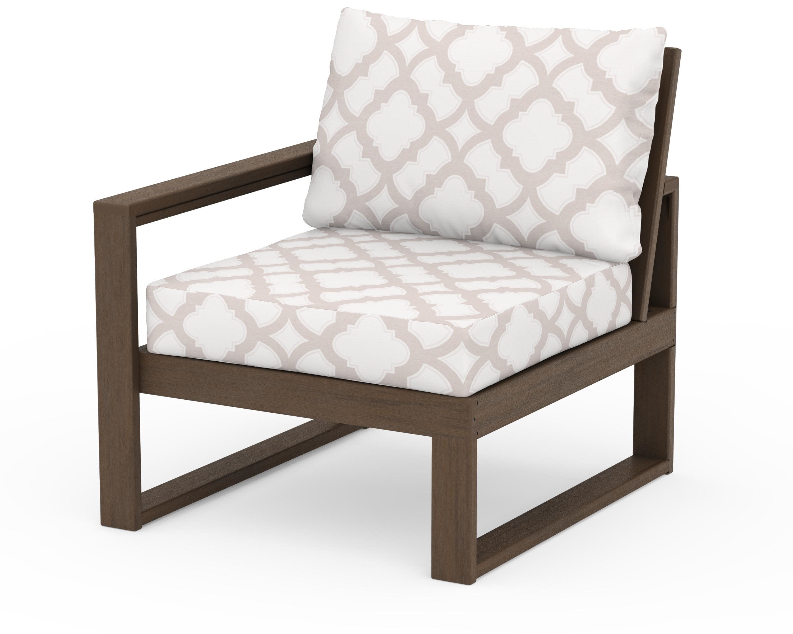 EDGE Modular Left Arm Chair in Kona / Trellis Dune Burlap