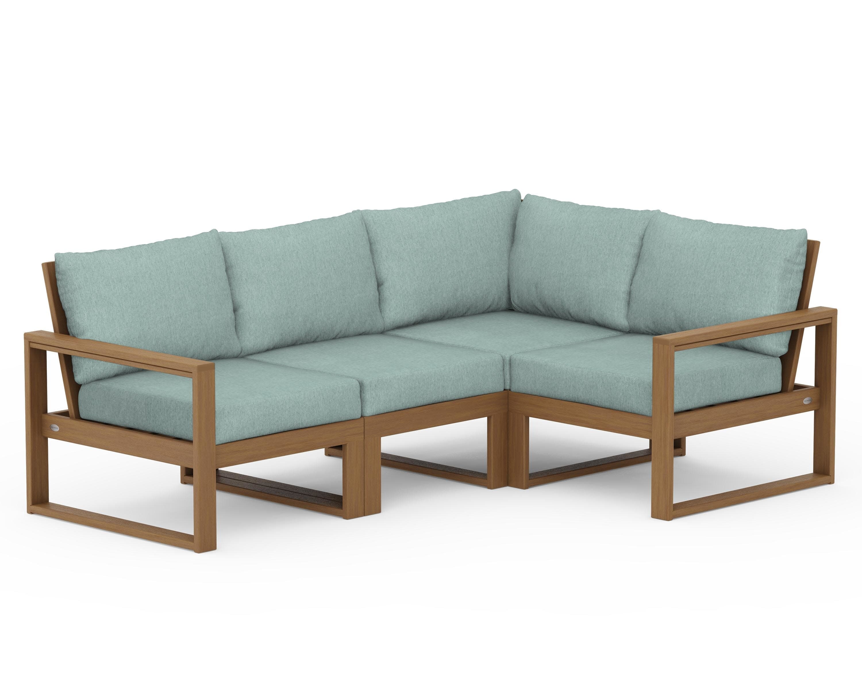 EDGE 4-Piece Modular Deep Seating Set in Natural / Glacier Spa