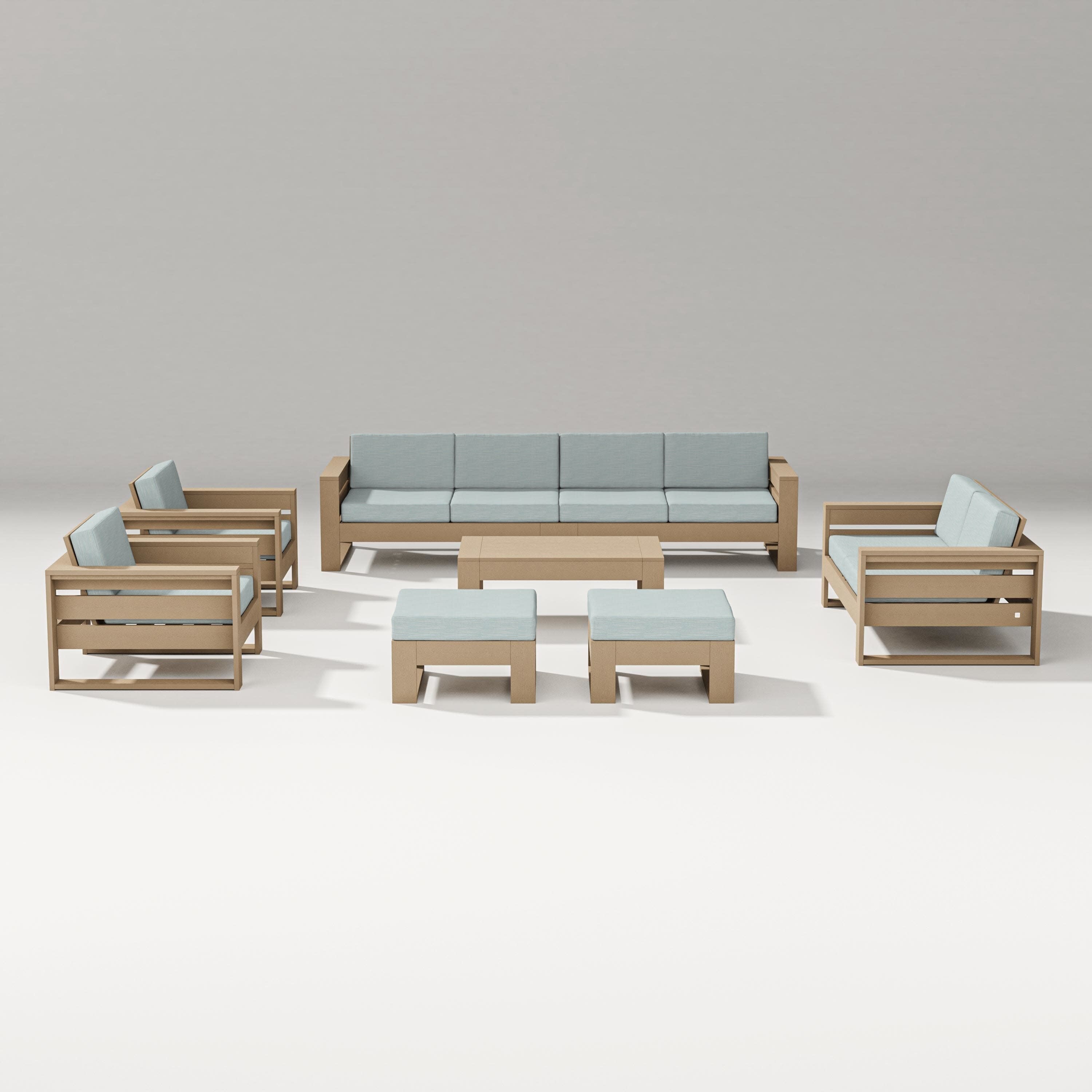 Latitude 8-Piece Lounge Sofa Set in Vintage Sahara / Soothe Mist