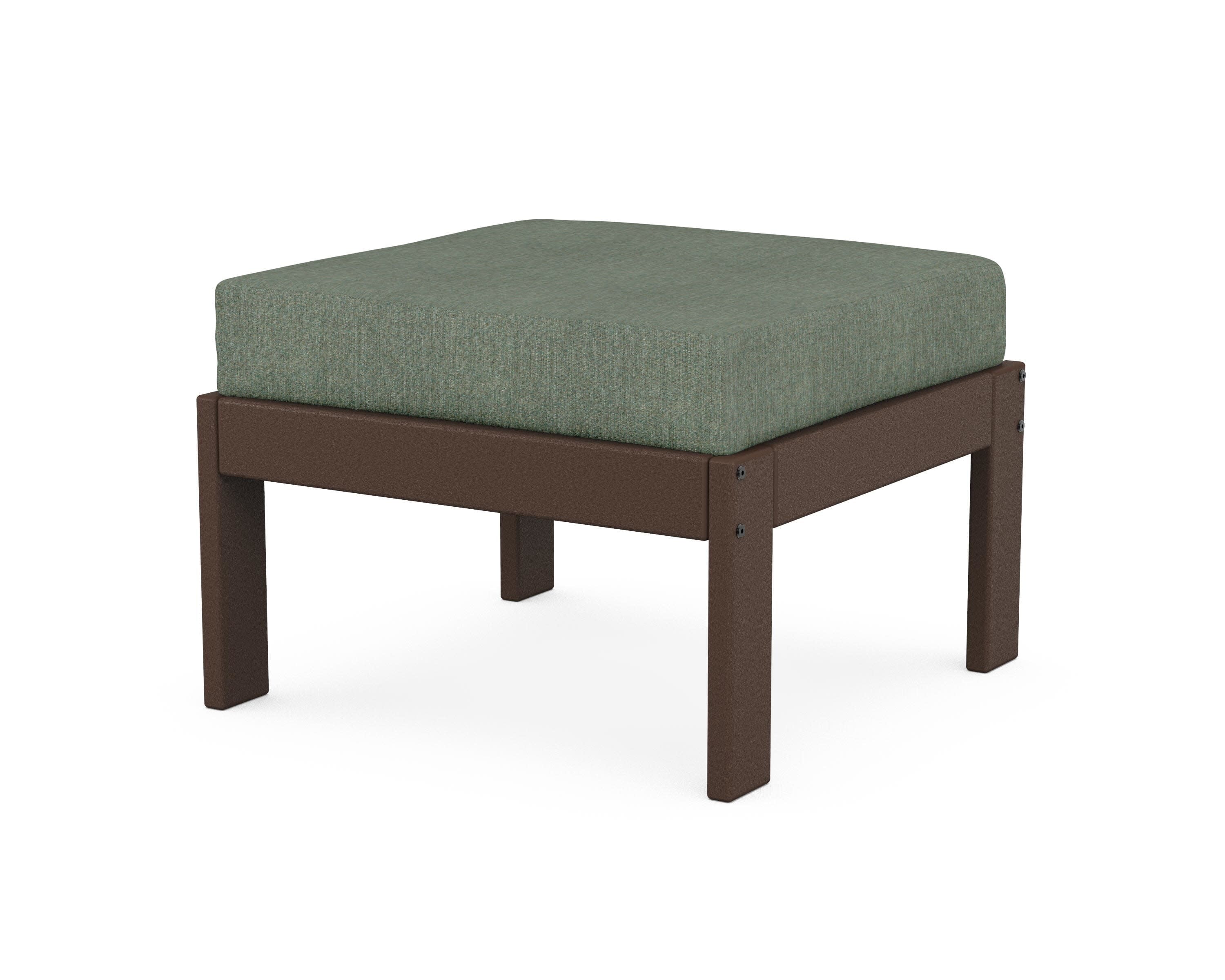 Vineyard Modular Ottoman in Mahogany / Cast Sage