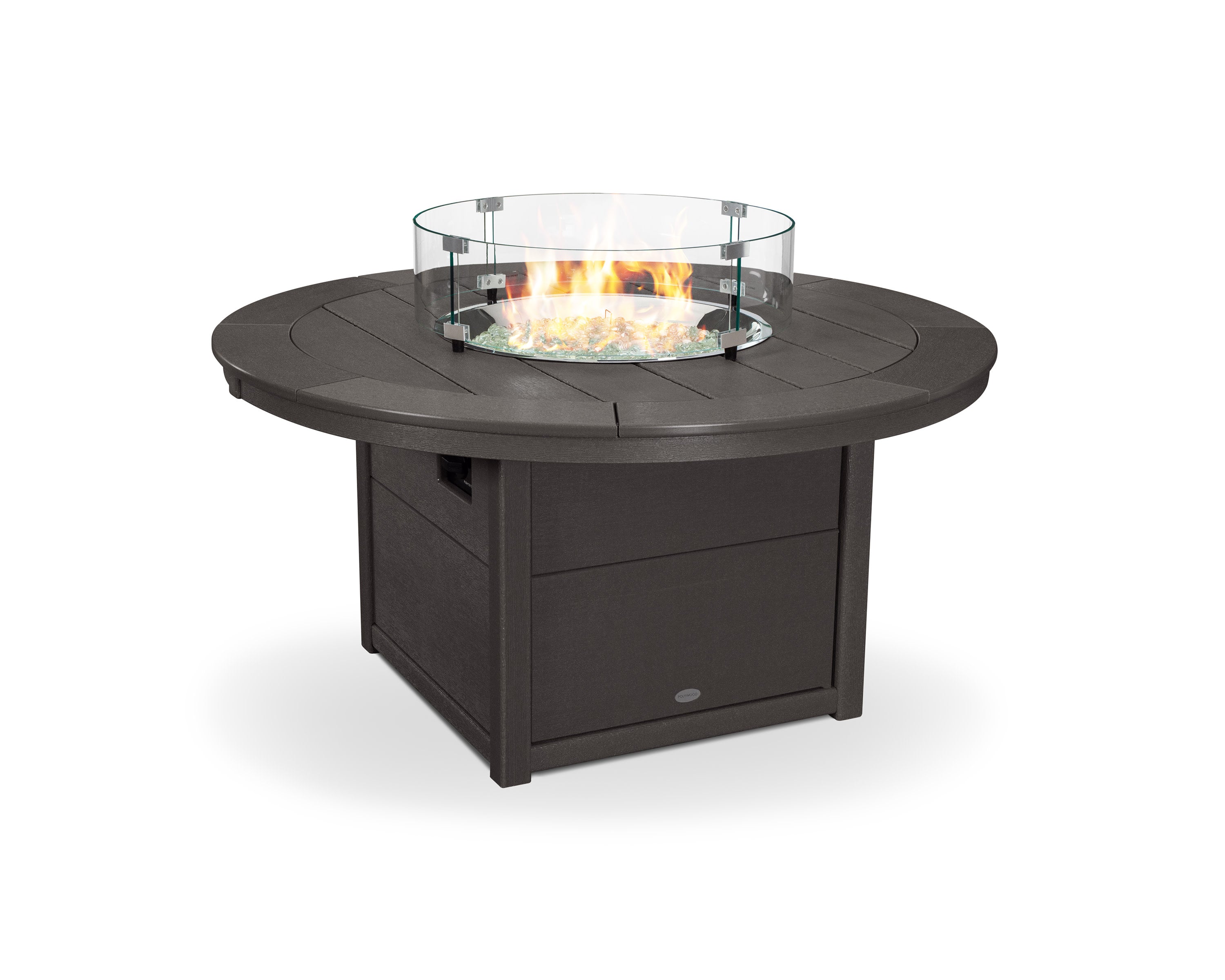 Round 48" Fire Pit Table in Vintage Coffee