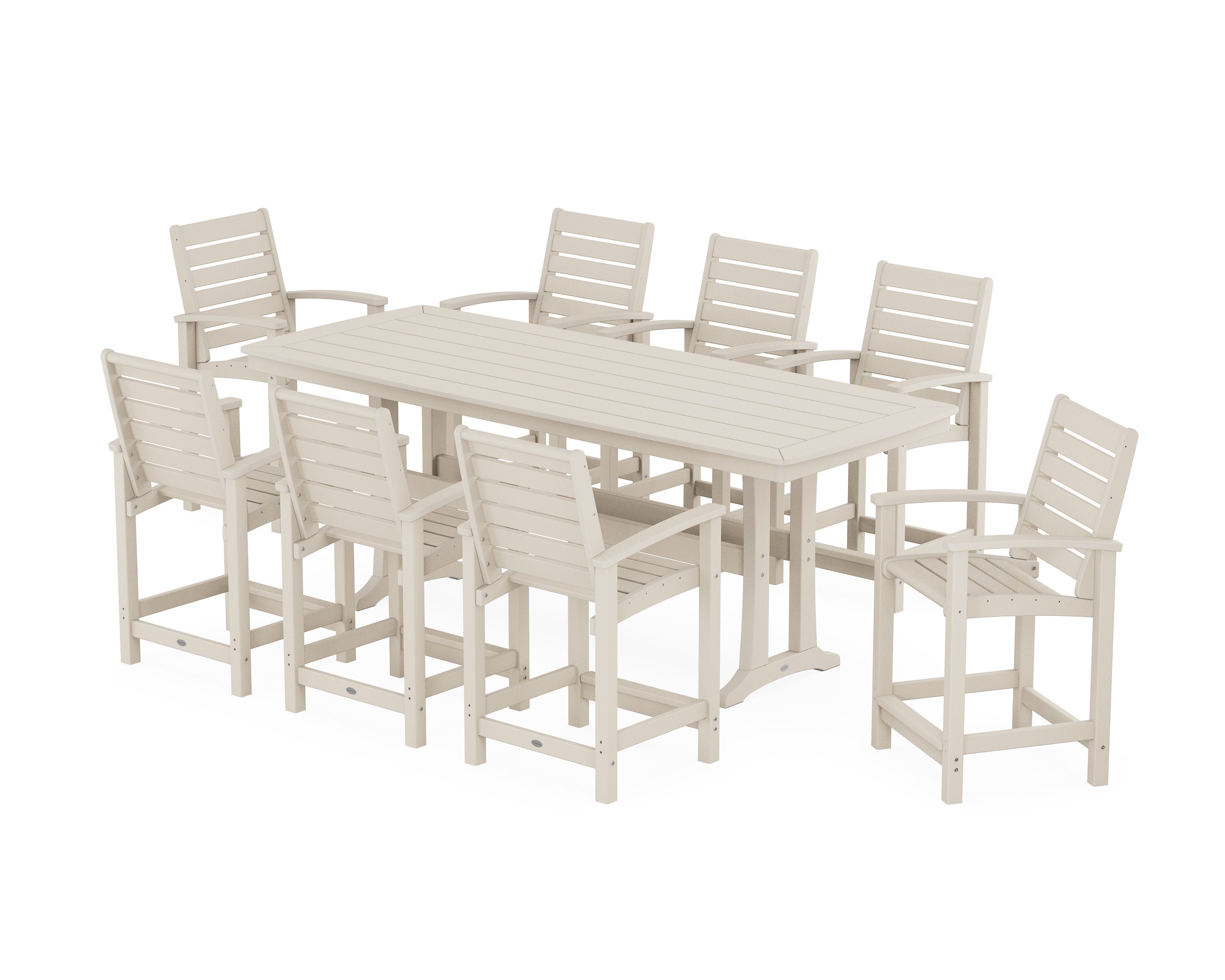 Signature 9-Piece Counter Set with Trestle Legs in Sand