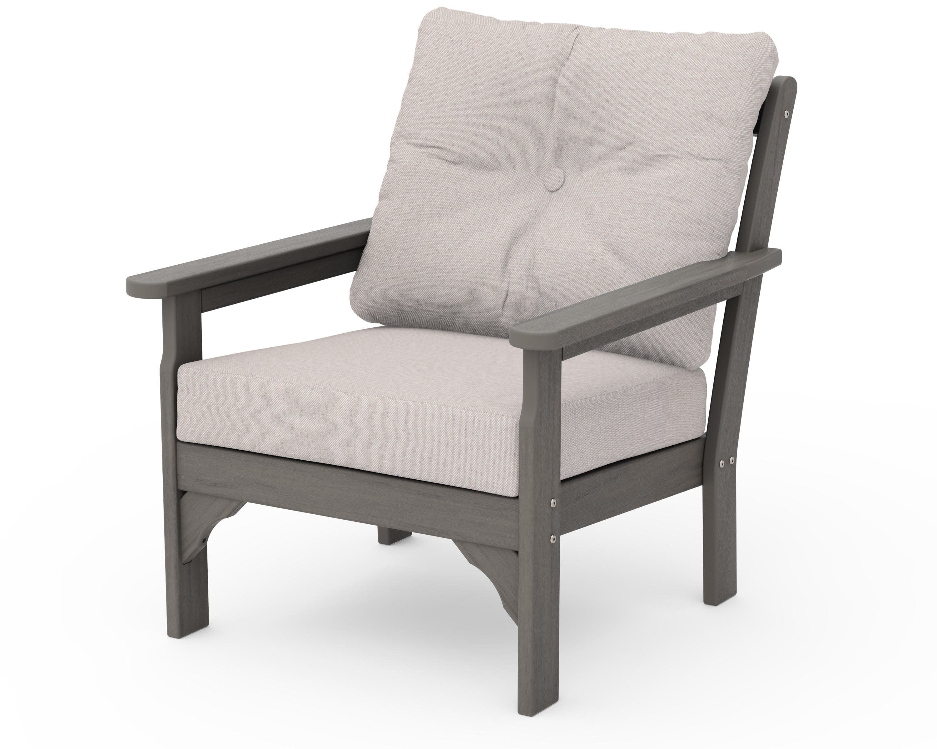Vineyard Deep Seating Chair in Driftwood / Dune Burlap