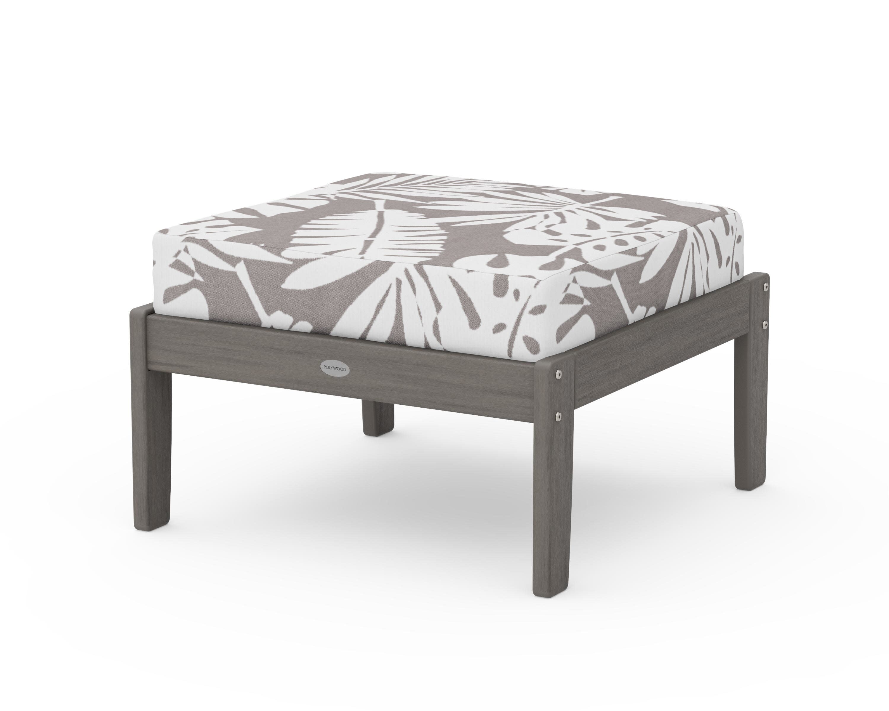 Braxton Deep Seating Ottoman in Driftwood / Leaf Grey Mist