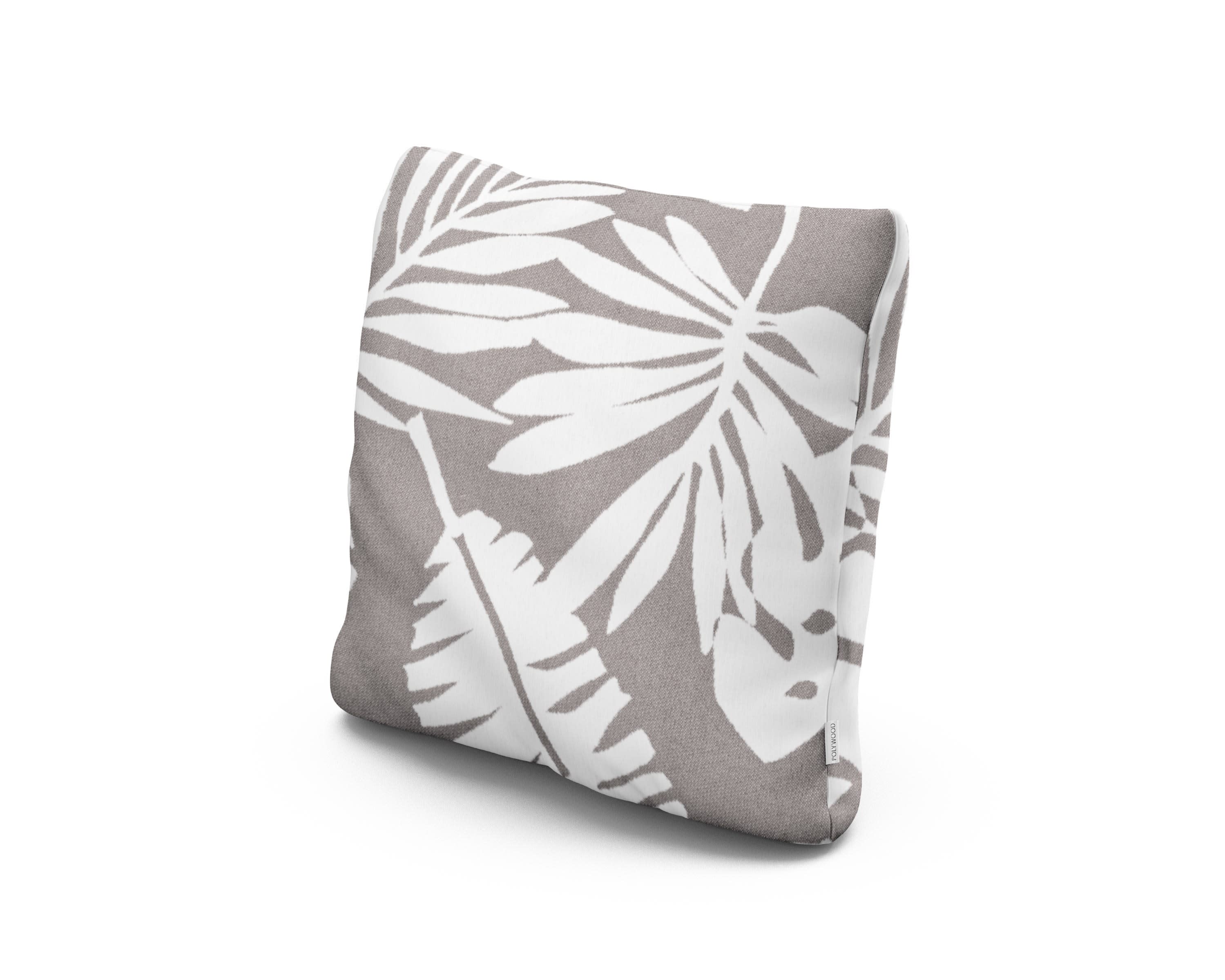 18" Outdoor Throw Pillow in Leaf Grey Mist