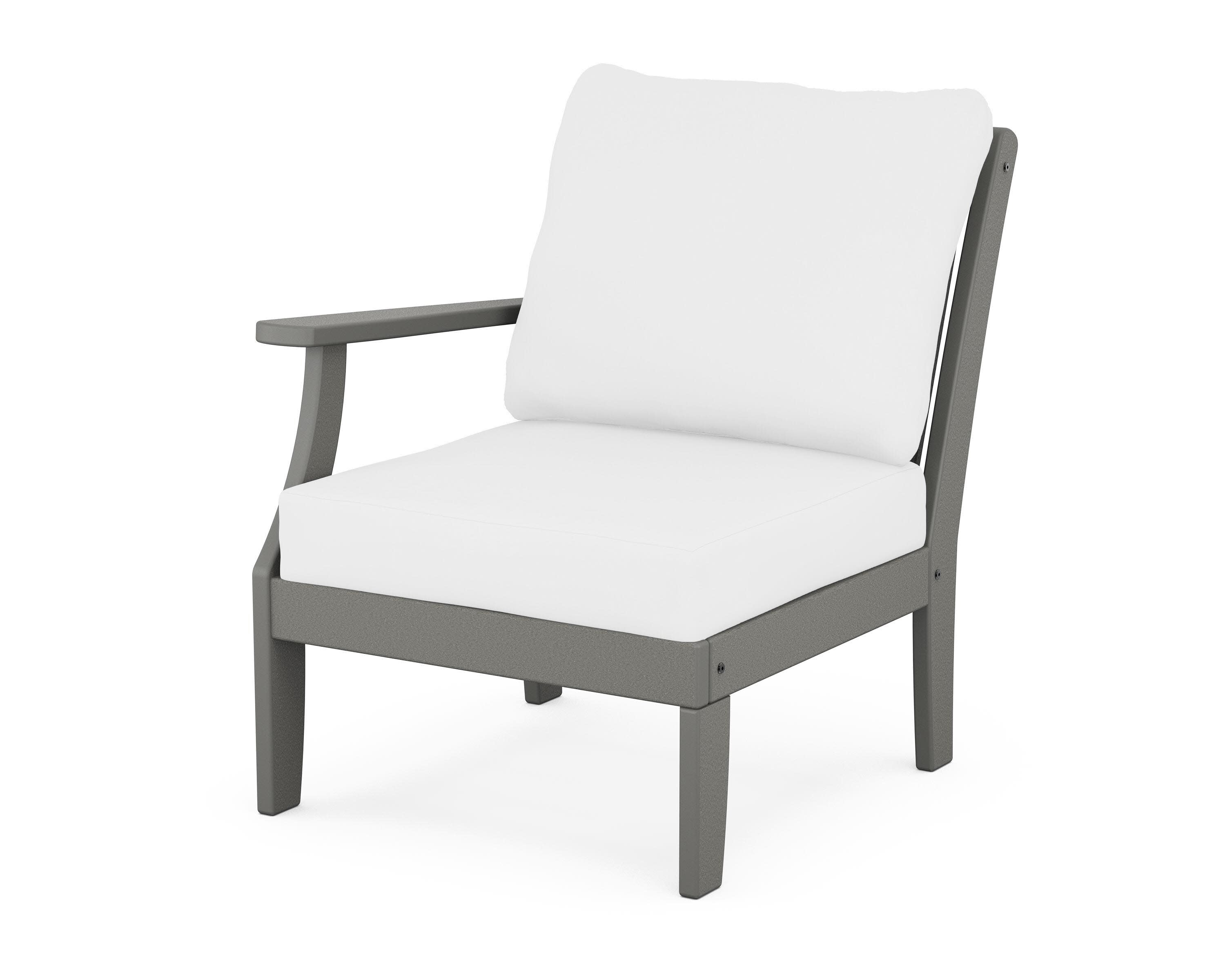 Braxton Modular Left Arm Chair in Slate Grey / Natural